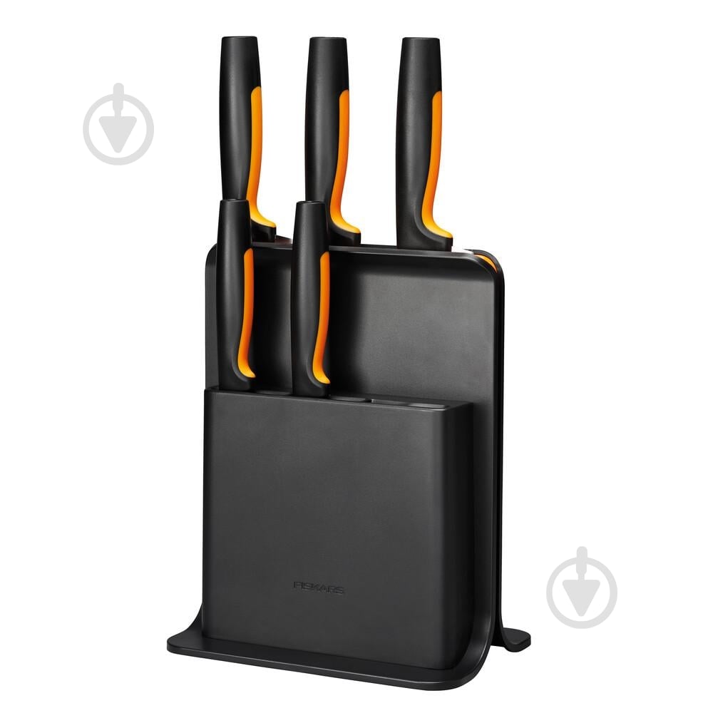 Набор ножей на подставке Fiskars Functional Form 5 предметов 1057554 - фото 1 Набор ножей на подставке Fiskars Functional Form 5 предметов 1057554 - фото 1