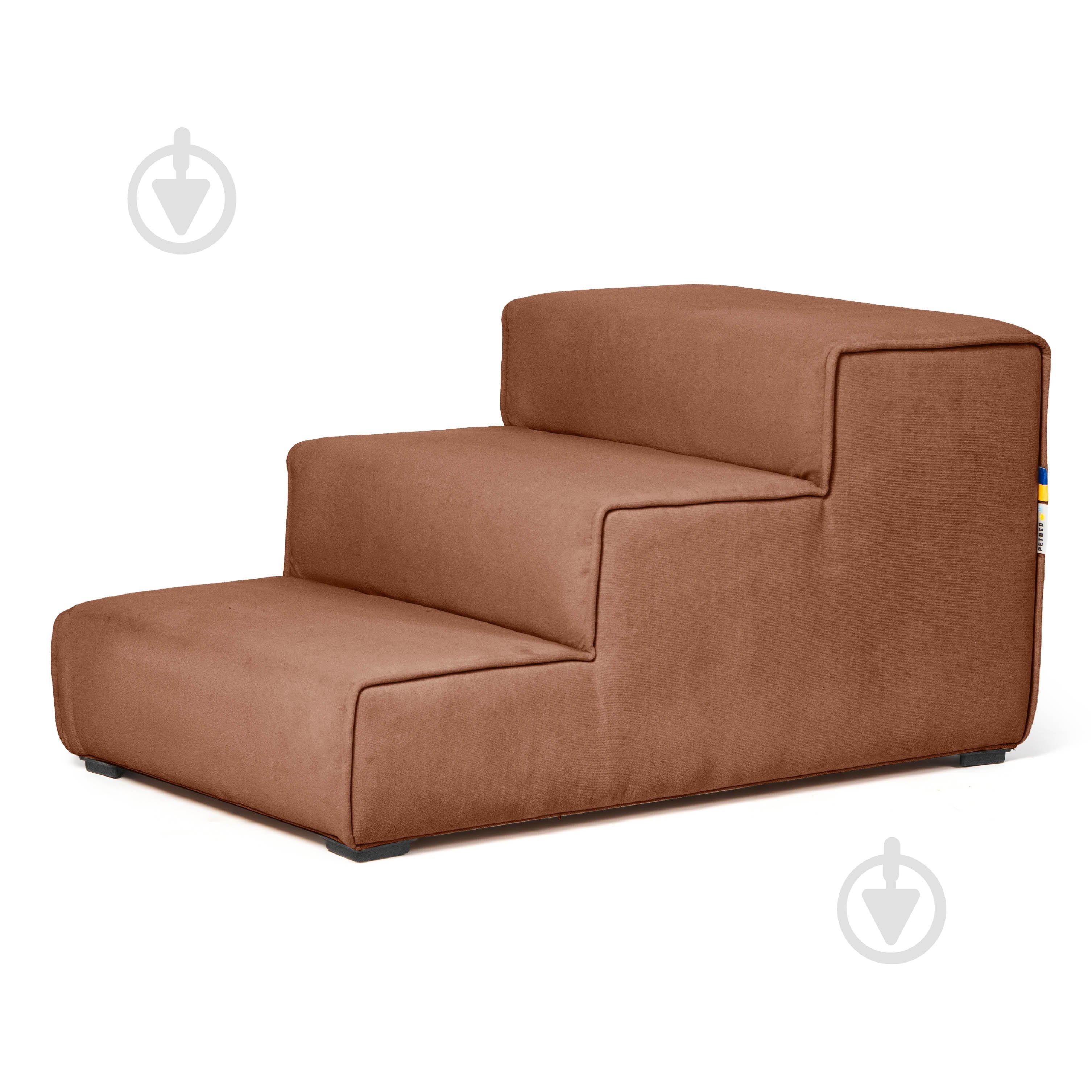 Ступени широкие PETBED 66х42 см h-36 см велюр коричневый - фото 2