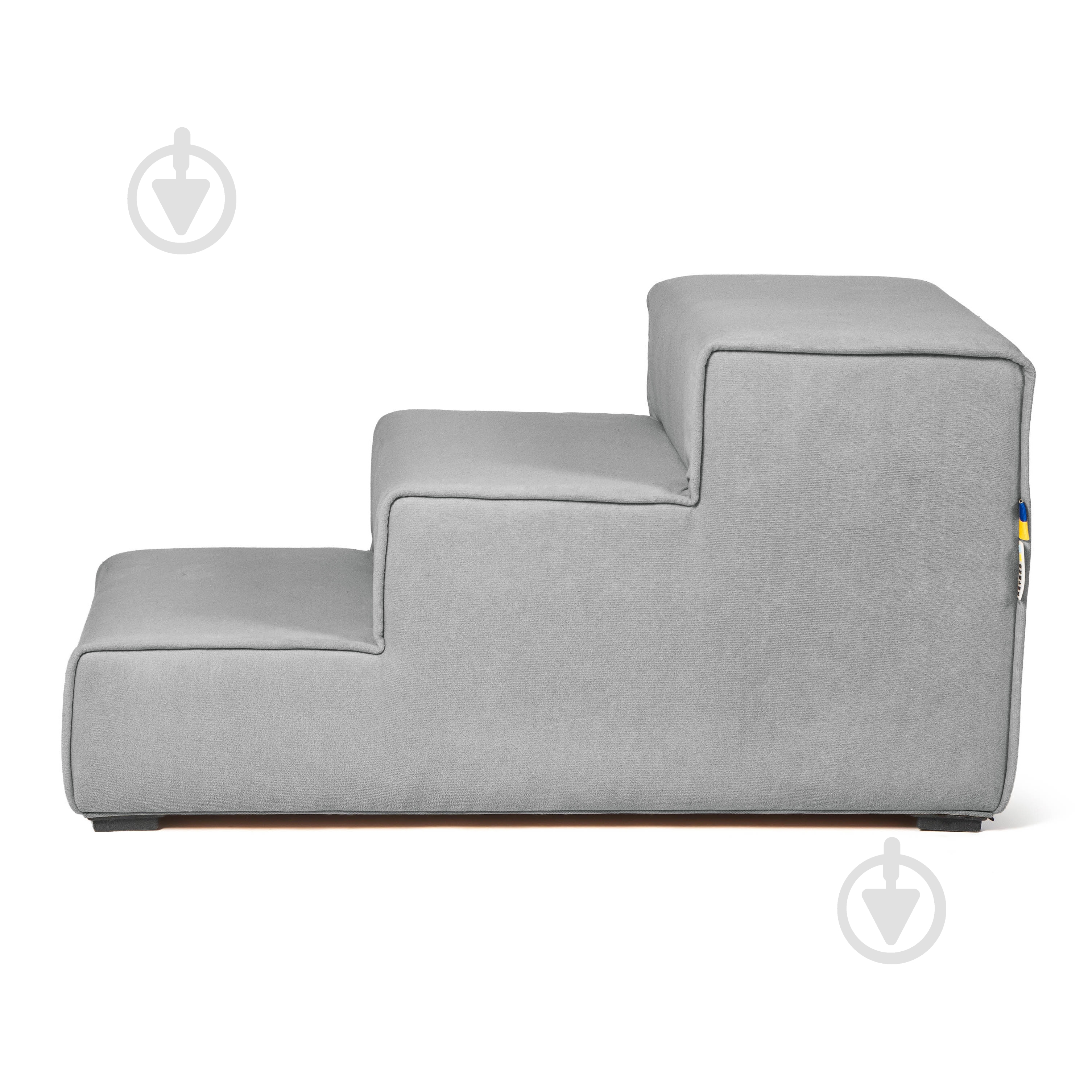 Ступени широкие PETBED 66х42 см h-36 см велюр серый - фото 5 Ступени широкие PETBED 66х42 см h-36 см велюр серый - фото 5