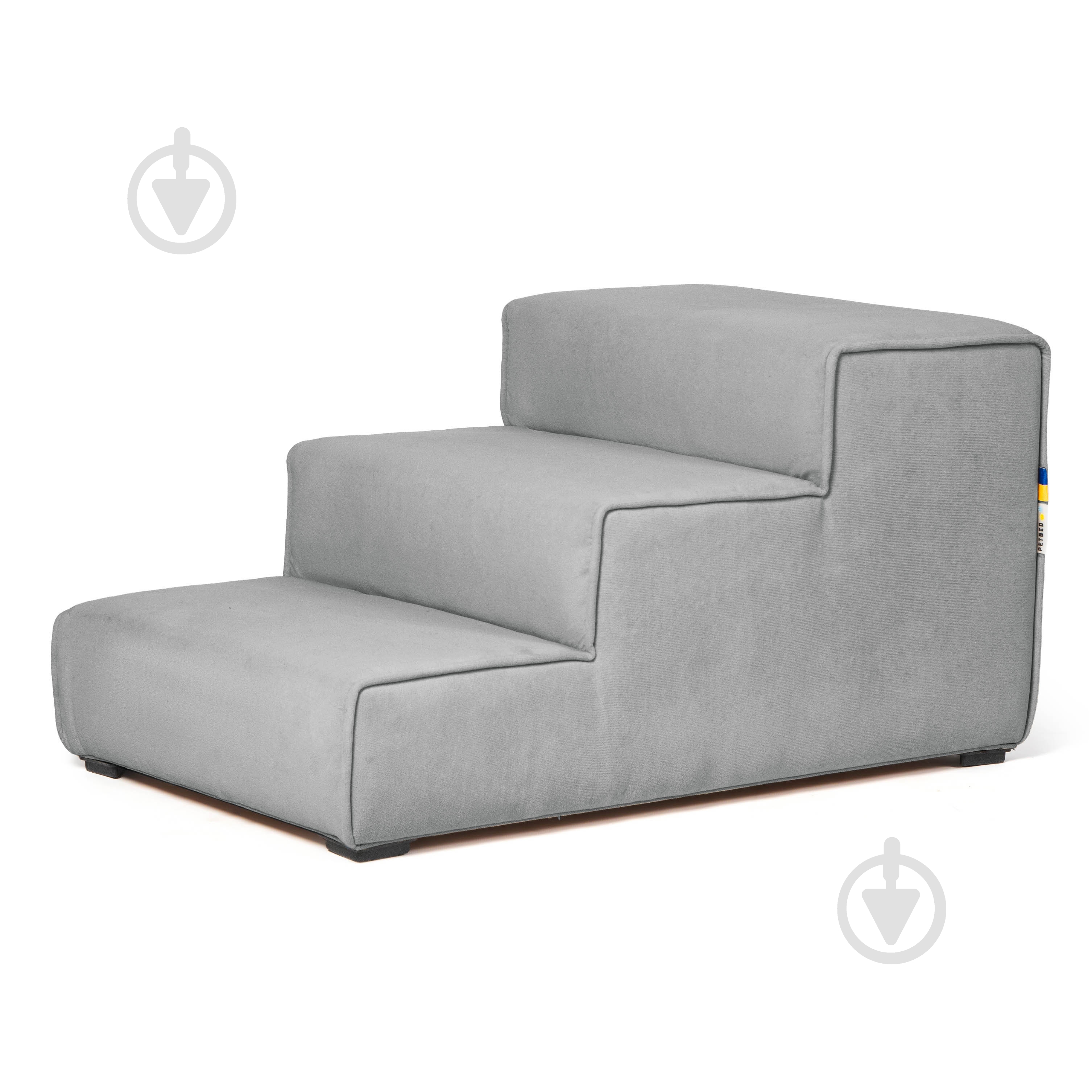 Ступени широкие PETBED 66х42 см h-36 см велюр серый - фото 2 Ступени широкие PETBED 66х42 см h-36 см велюр серый - фото 2