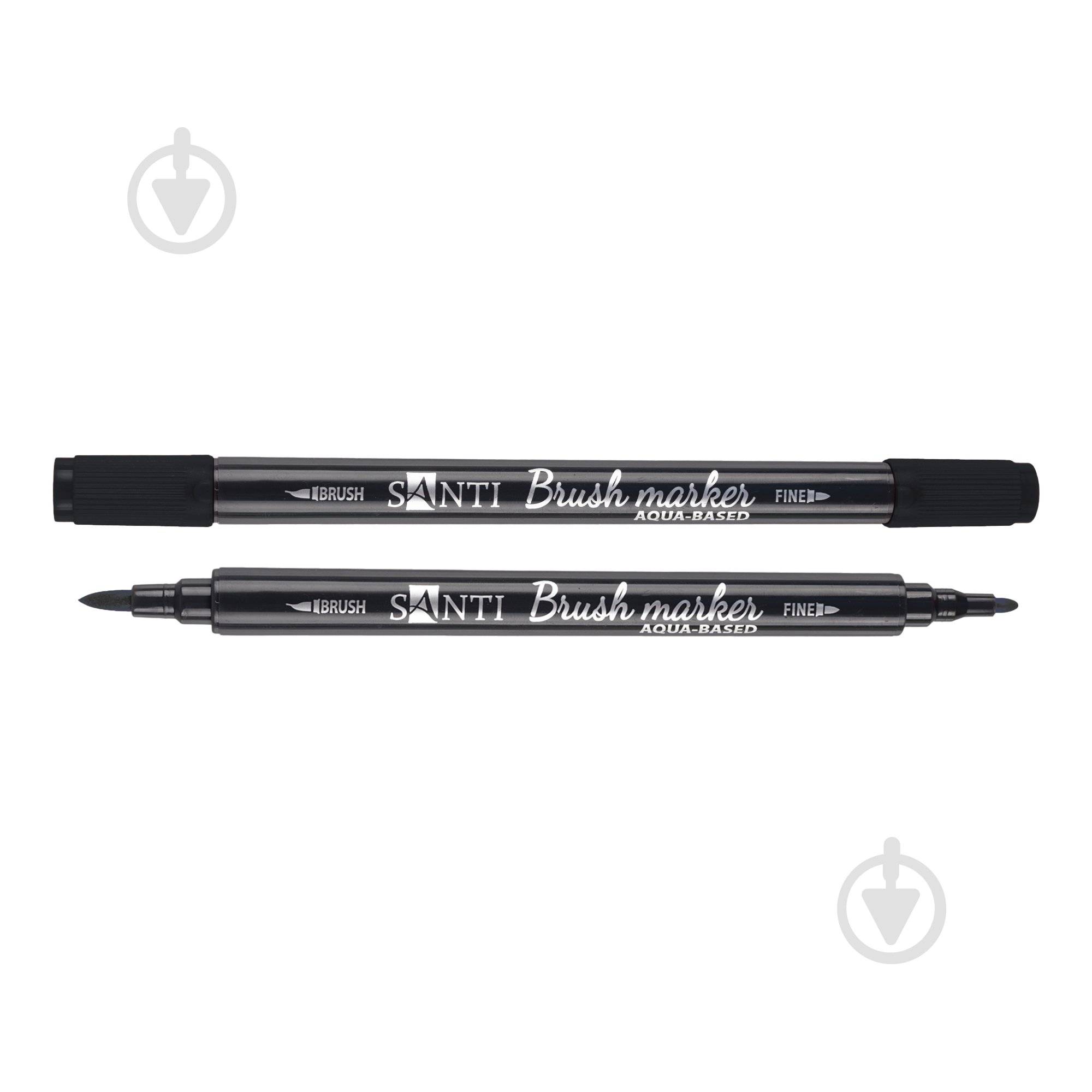 Маркер акварельный Santi Brush Marker SWB-32 черный 391088 - фото 1