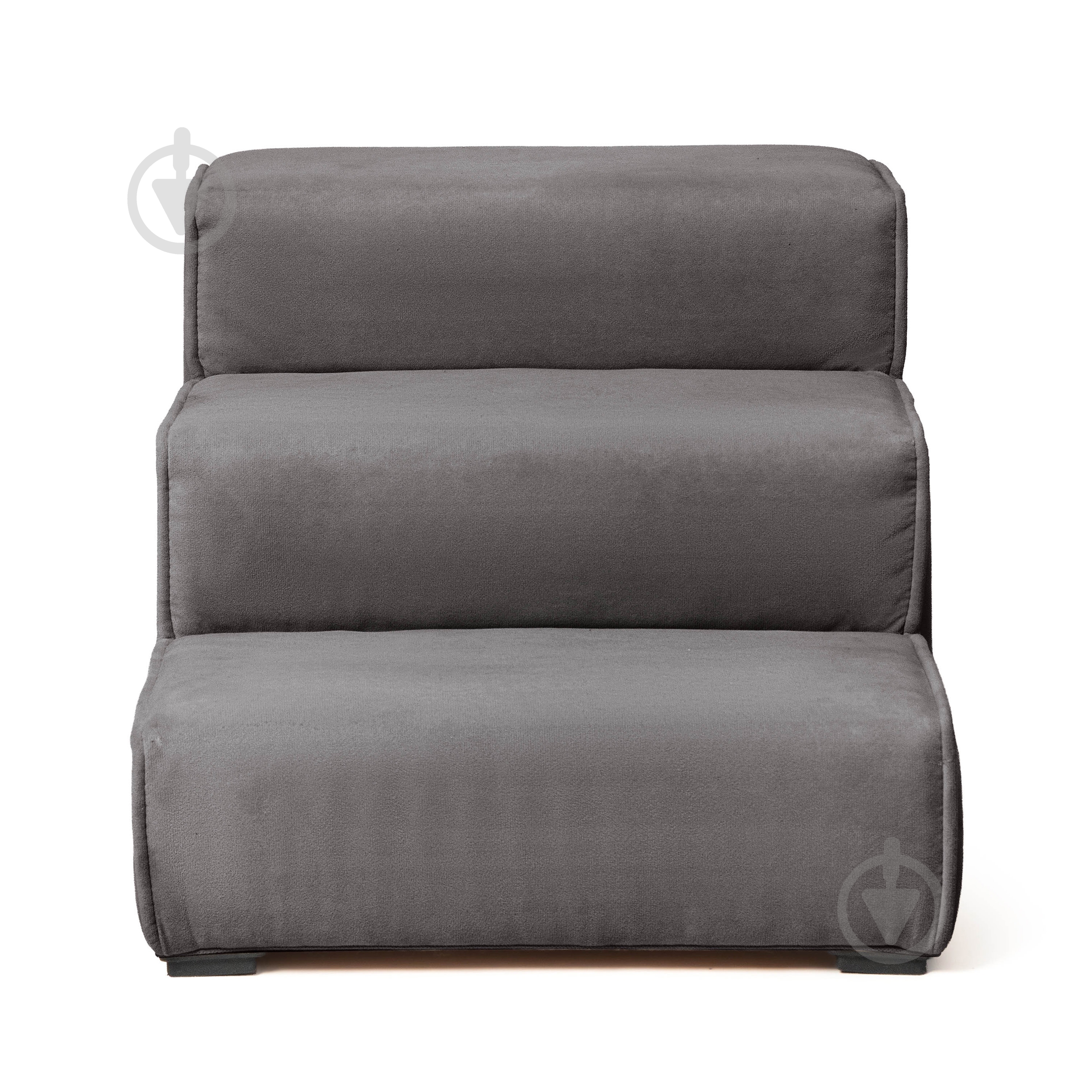 Ступени широкие PETBED 66х42 см h-36 см велюр темно-серый - фото 1