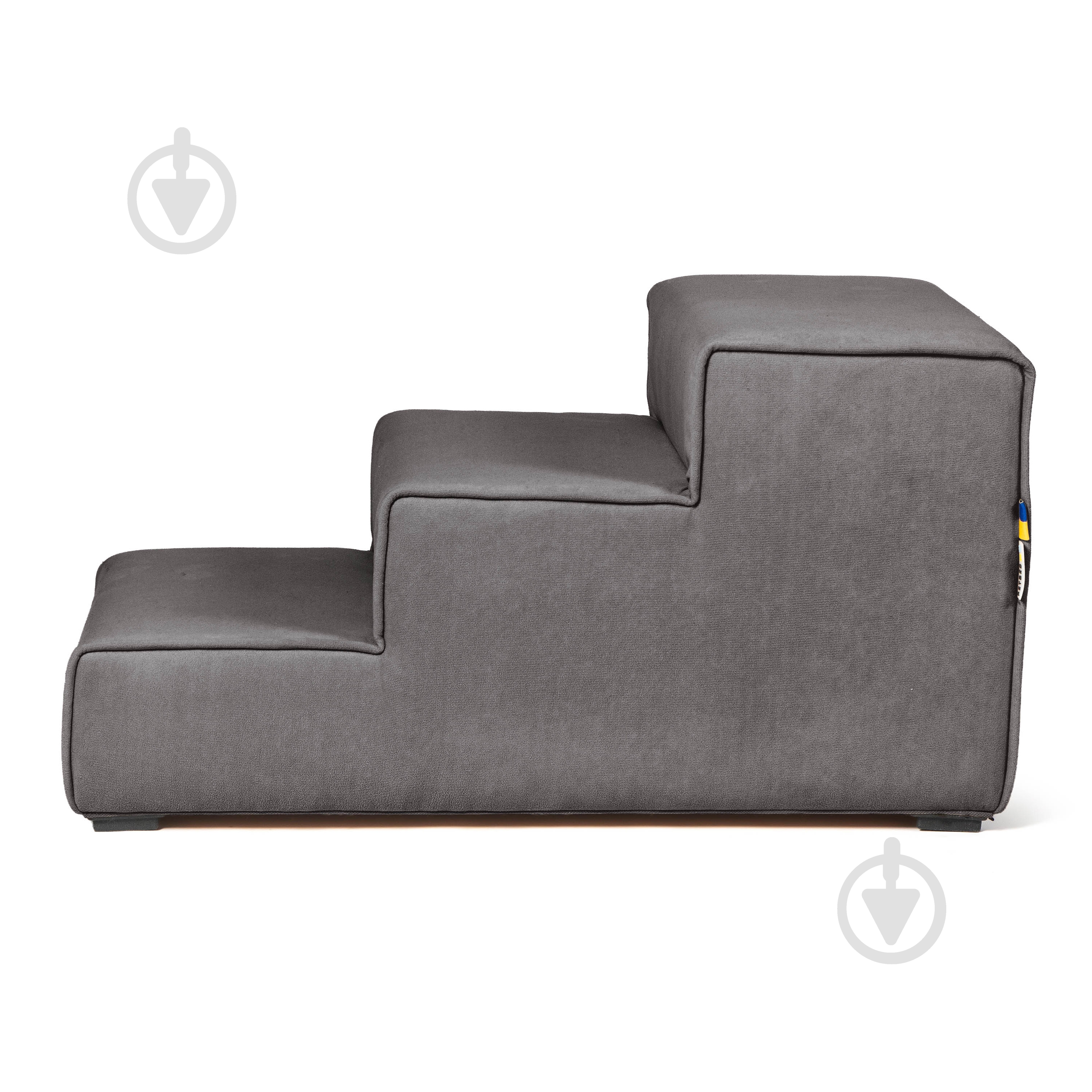 Ступени широкие PETBED 66х42 см h-36 см велюр темно-серый - фото 4