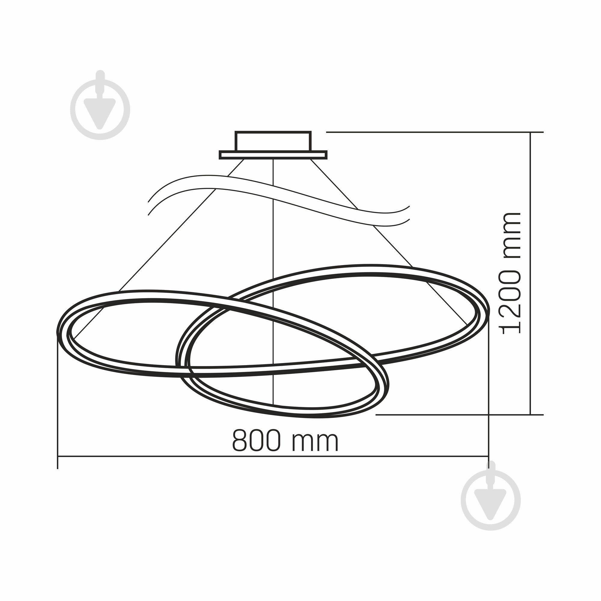Люстра подвесная Videx DECORA 1x110 Вт черный 28282 - фото 3