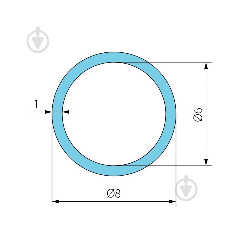 Труба круглая алюминиевая Braz Line d8 8x8x1 мм анодированная - фото 2