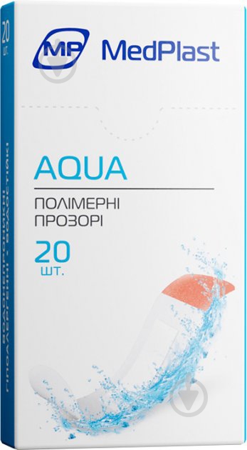 Набір пластирів MP Aqua на полімерній прозорій водонепроникній основі 20 шт. - фото 1