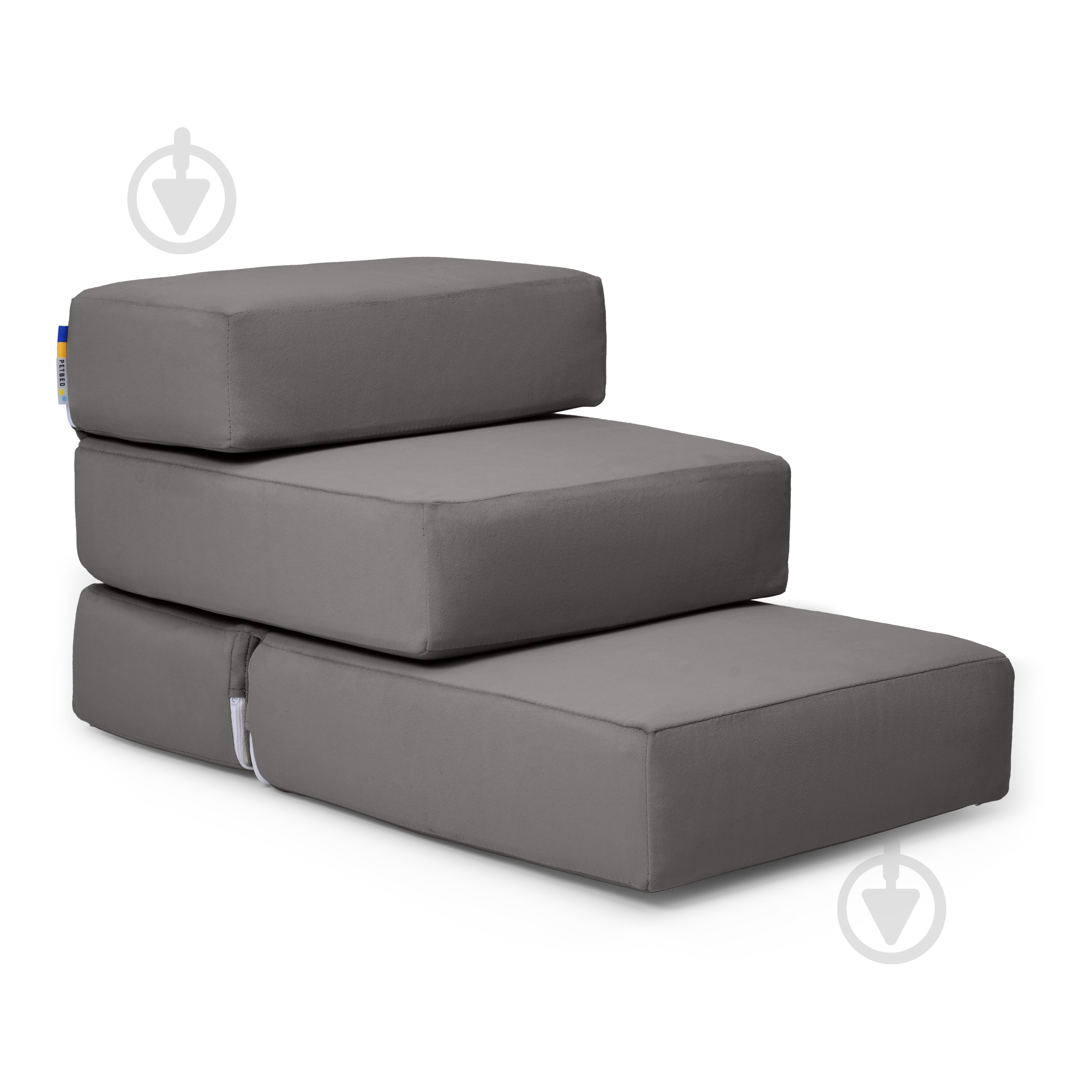 Сходинки м'які PETBED 66х42 см h-36 см велюр темно-сірий - фото 3 Сходинки м'які PETBED 66х42 см h-36 см велюр темно-сірий - фото 3