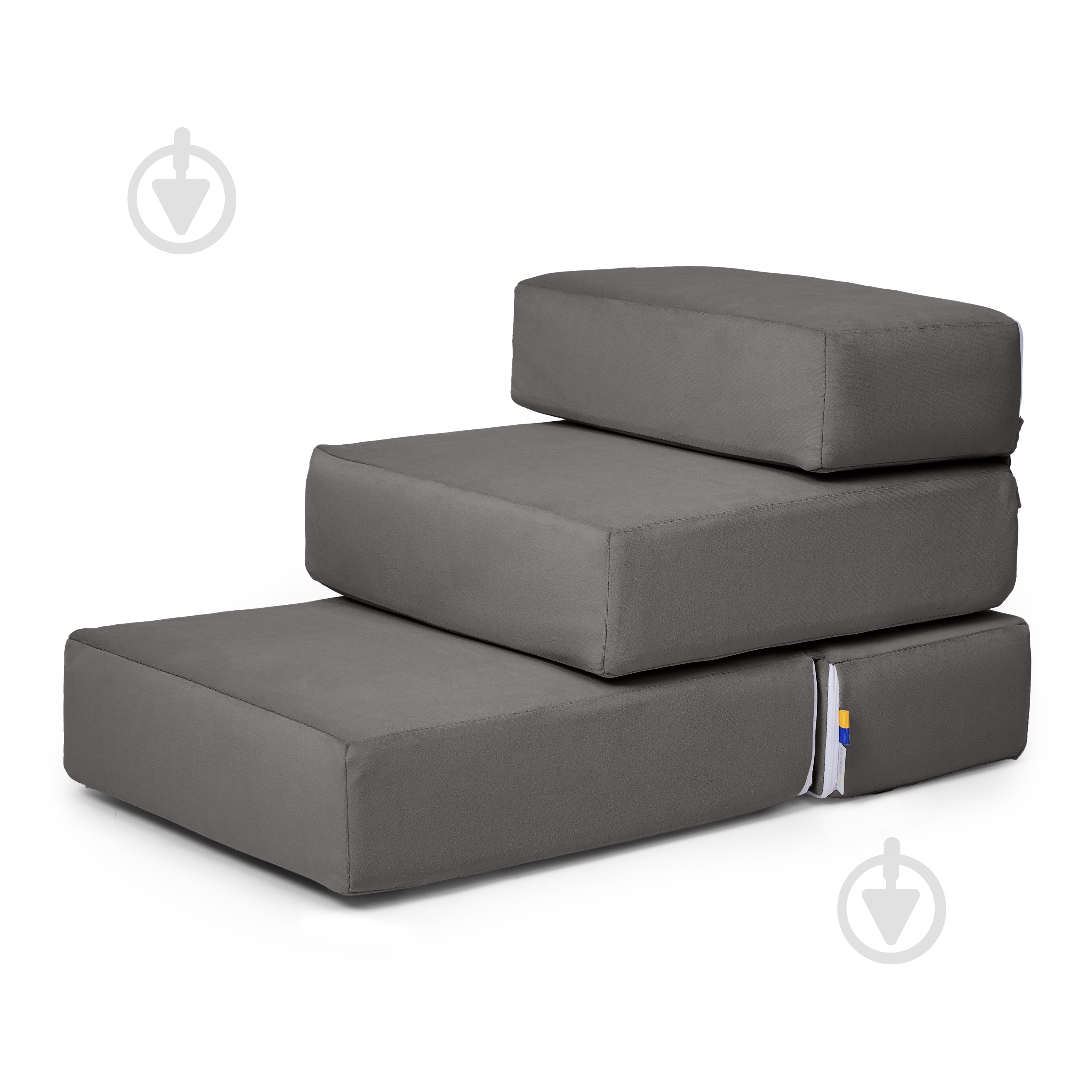 Сходинки м'які PETBED 66х42 см h-36 см велюр темно-сірий - фото 1 Сходинки м'які PETBED 66х42 см h-36 см велюр темно-сірий - фото 1