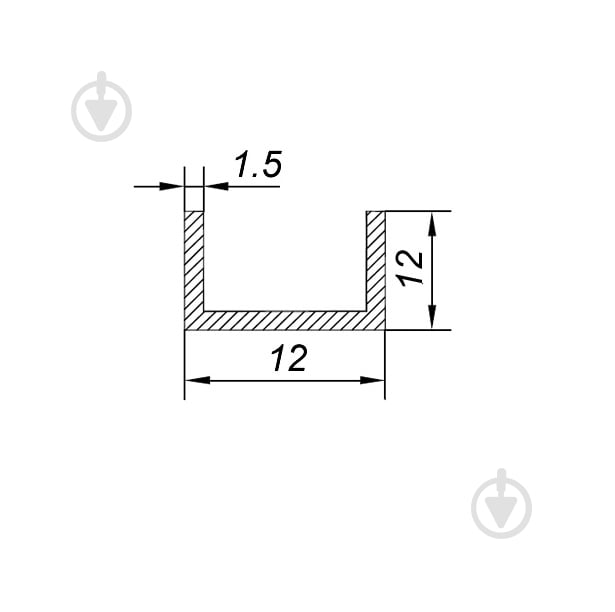 Швеллер Braz Line 12х12х1,5 мм б/п - фото 2