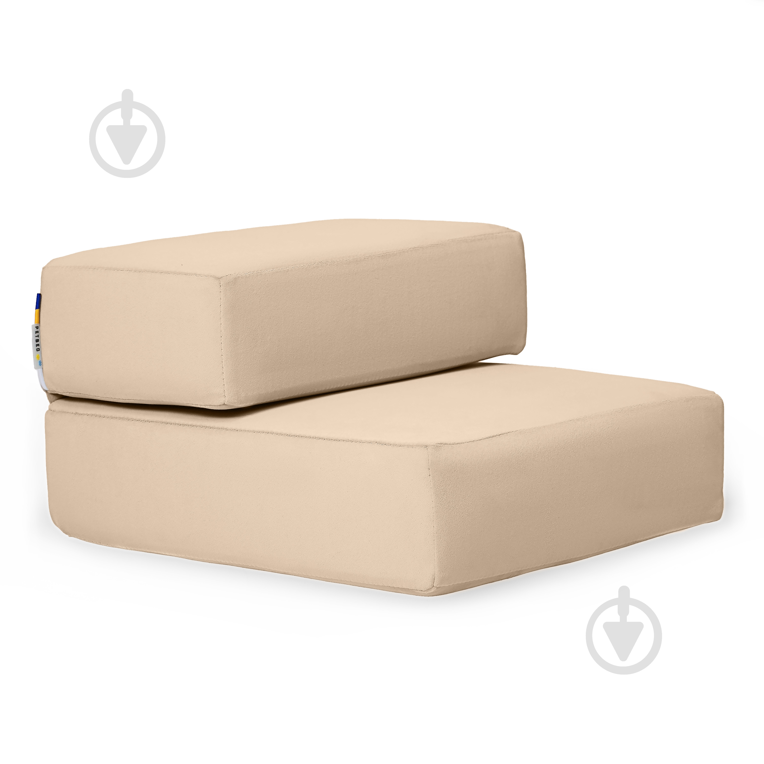 Ступени мягкие PETBED 44х42 см h-24 см велюр бежевый - фото 1 Ступени мягкие PETBED 44х42 см h-24 см велюр бежевый - фото 1