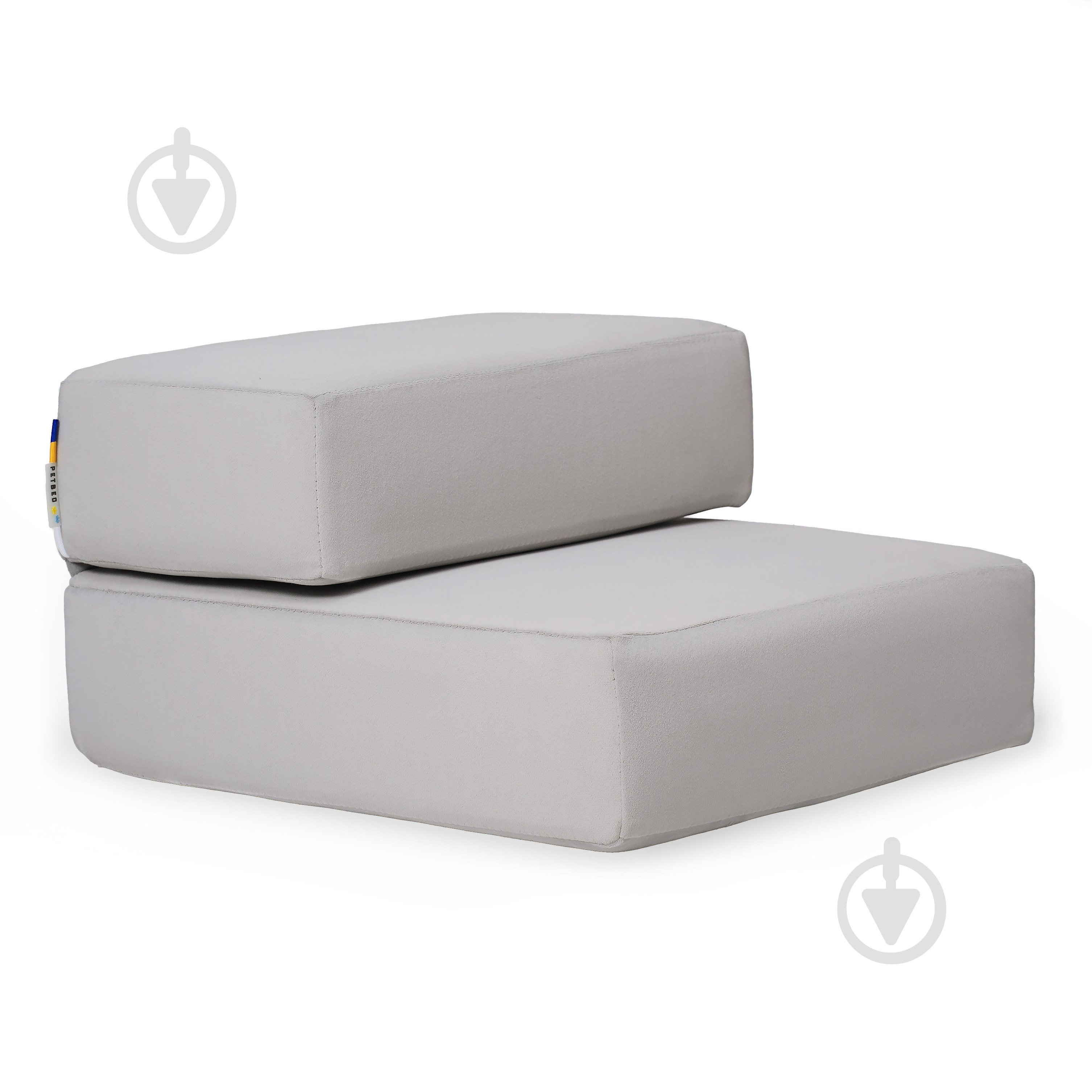 Сходинки м'які PETBED 44х42 см h-24 см велюр сірий - фото 1 Сходинки м'які PETBED 44х42 см h-24 см велюр сірий - фото 1