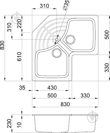 Мойка Master Corner antracite 59 - фото 2