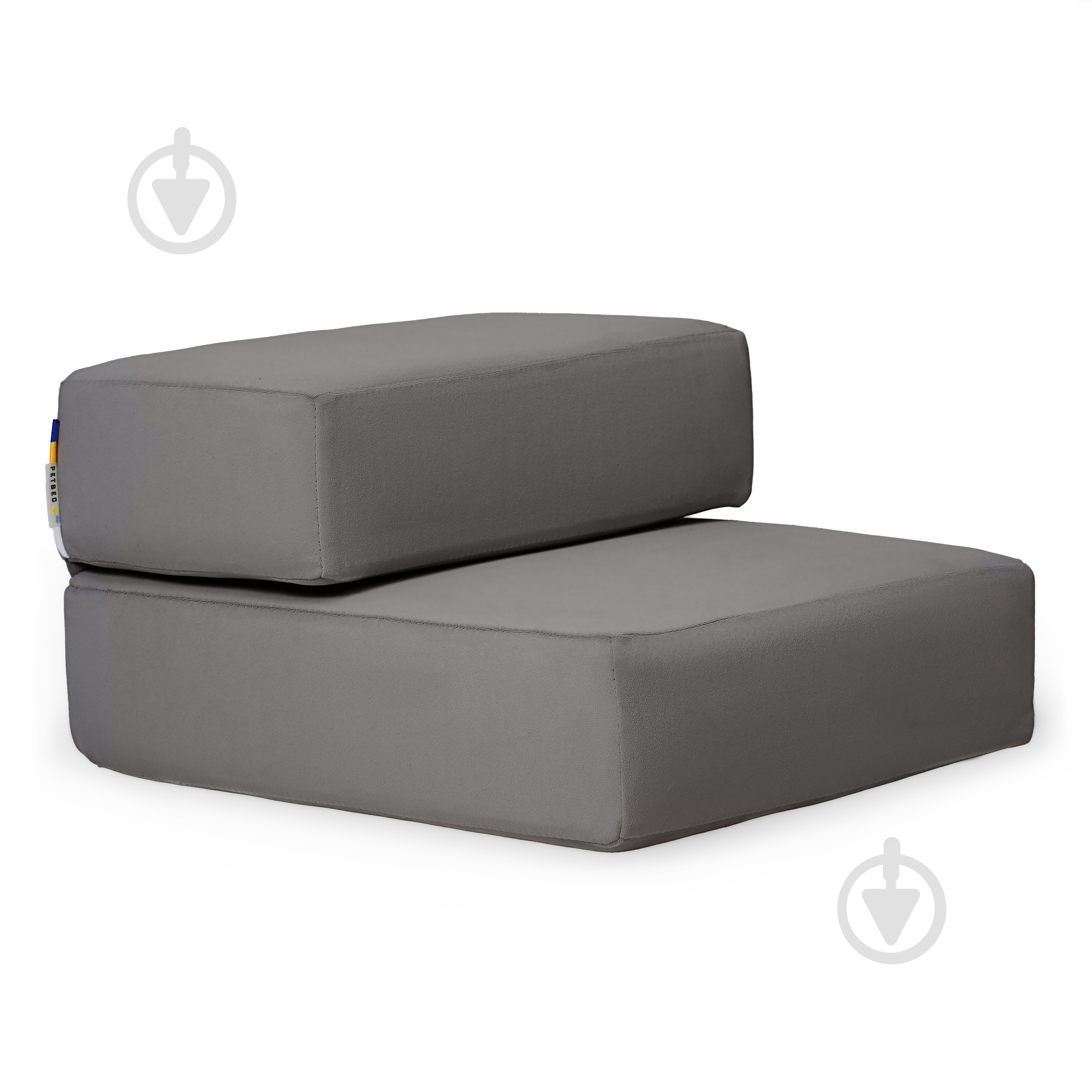 Ступени мягкие PETBED 44х42 см h-24 см велюр темно-серый - фото 1 Ступени мягкие PETBED 44х42 см h-24 см велюр темно-серый - фото 1