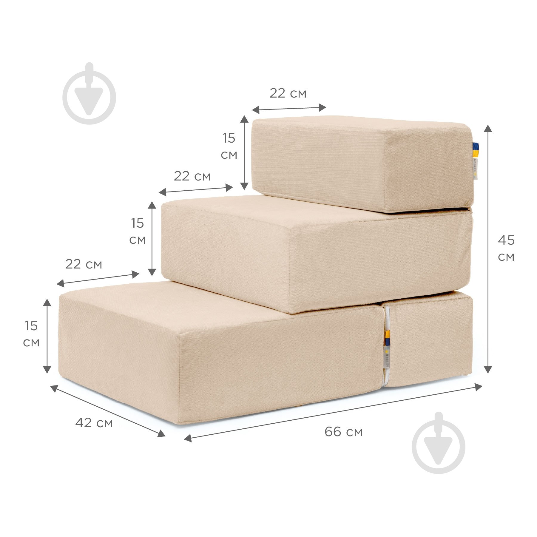 Сходинки м'які PETBED 66х42 см h-45 см велюр бежевий - фото 2