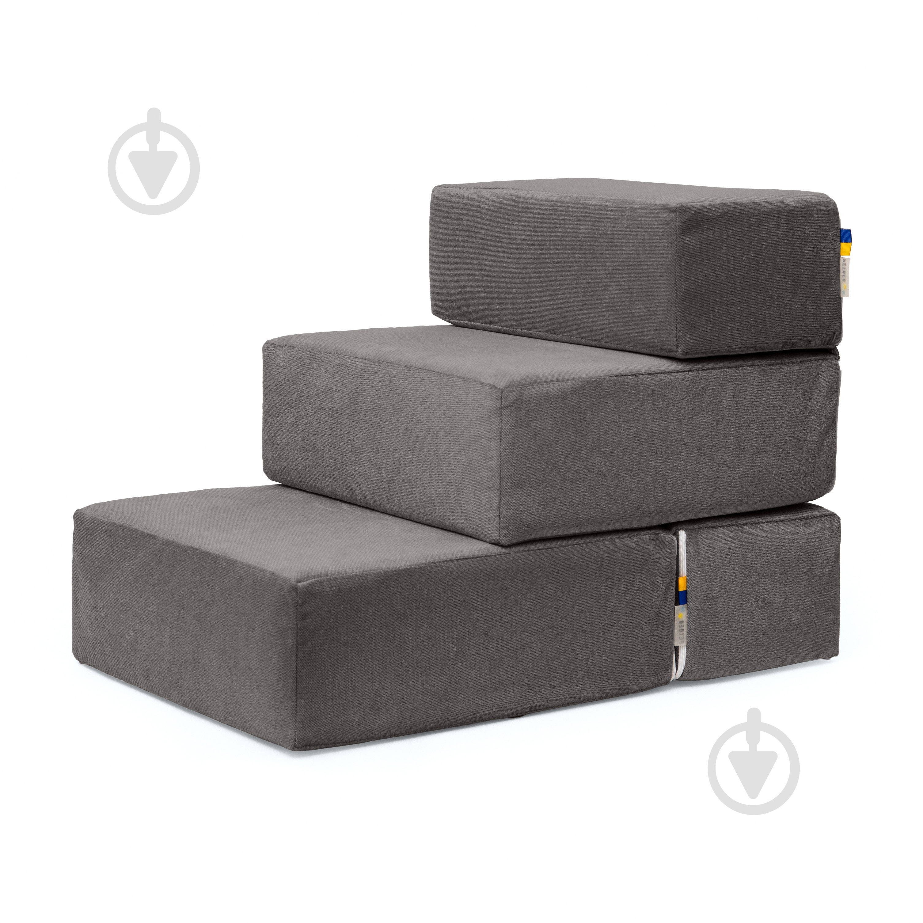 Ступени мягкие PETBED 66х42 см h-45 см велюр темно-серый - фото 1 Ступени мягкие PETBED 66х42 см h-45 см велюр темно-серый - фото 1