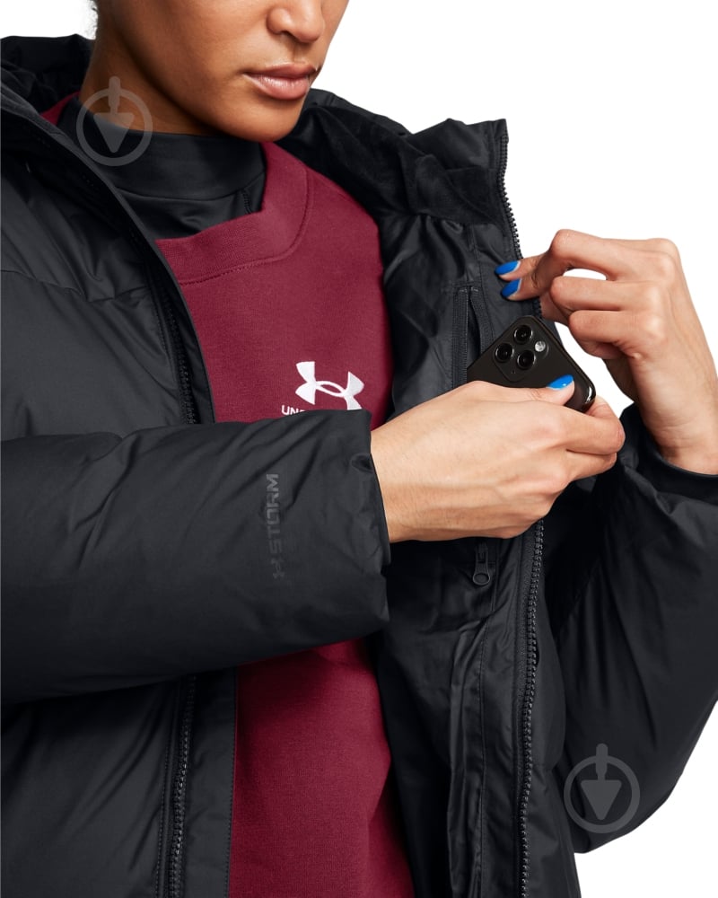 Куртка-парка жіноча зимова Under Armour LIMITLESS DOWN PUFFER PARKA 1384649-001 р.L чорна - фото 3