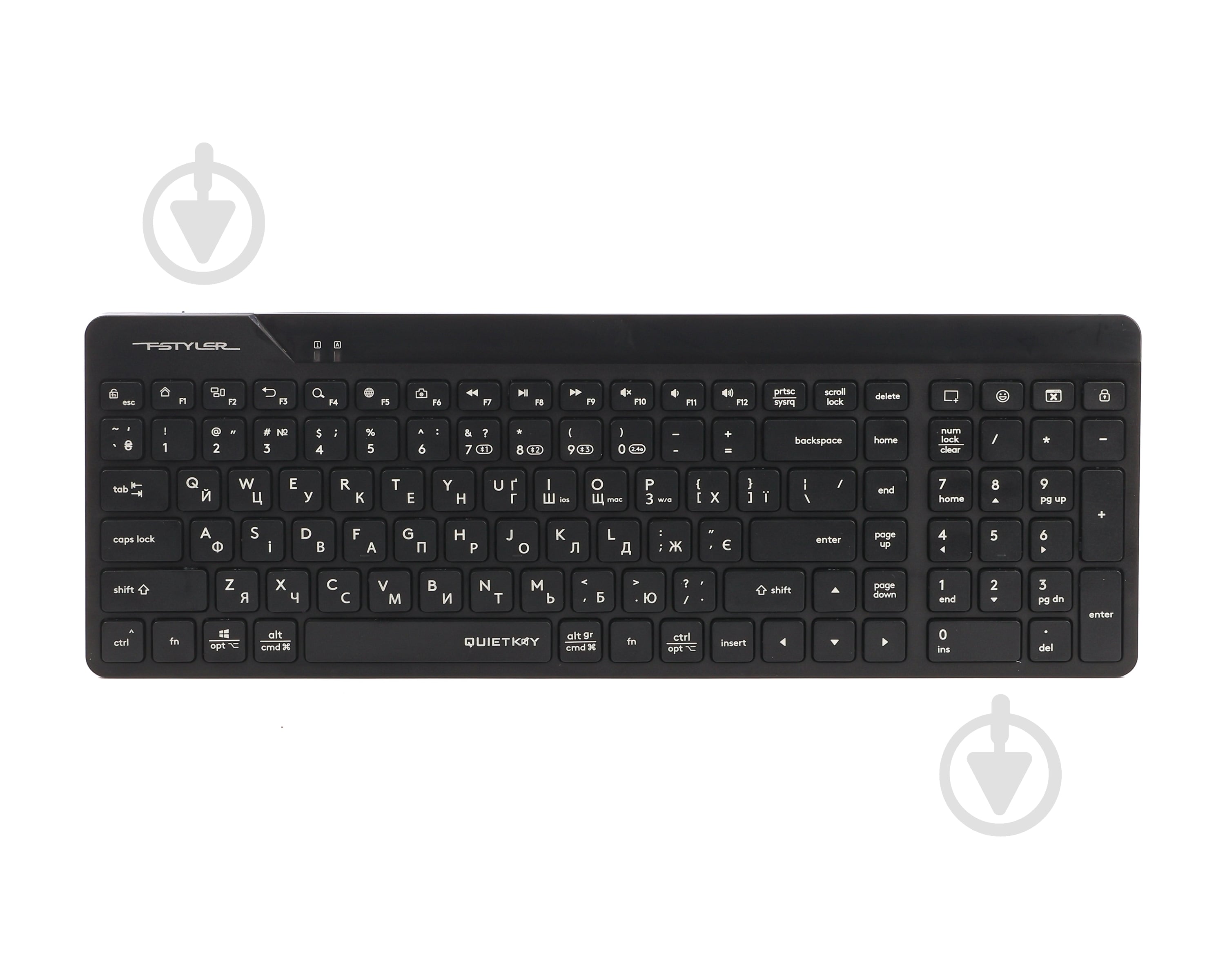 Клавиатура беспроводная A4Tech (FBK23 AS (Black)) Bluetooth + 2.4 ГГц black - фото 1