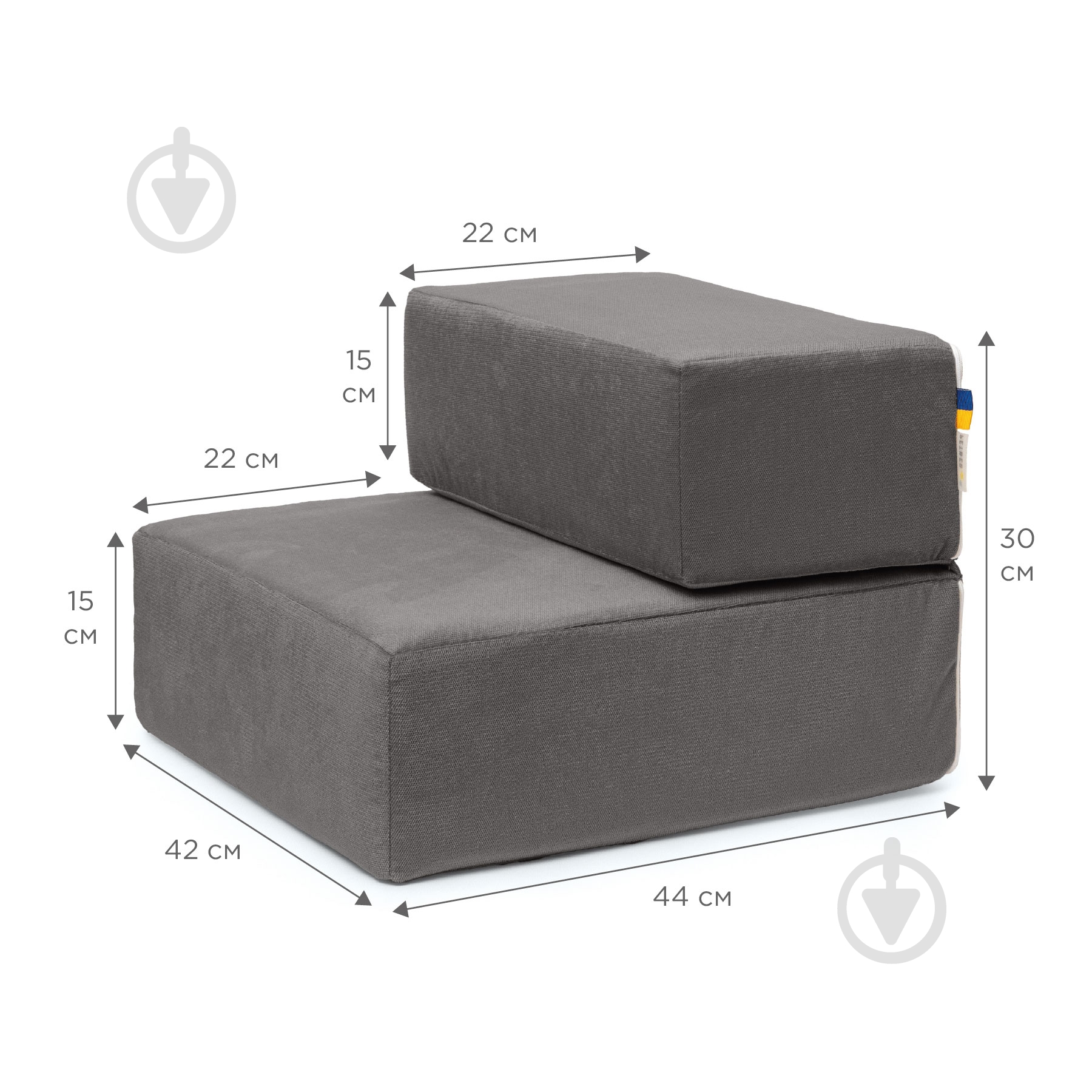 Сходинки м'які PETBED 44х42 см h-30 см велюр темно-сірий - фото 2 Сходинки м'які PETBED 44х42 см h-30 см велюр темно-сірий - фото 2