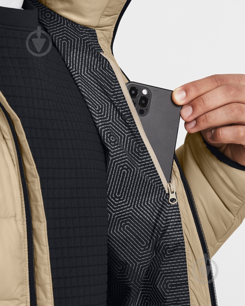 Пуховик чоловічий зимовий Under Armour LEGEND DOWN HOODED JACKET 1385837-299 р.XL бежевий - фото 3