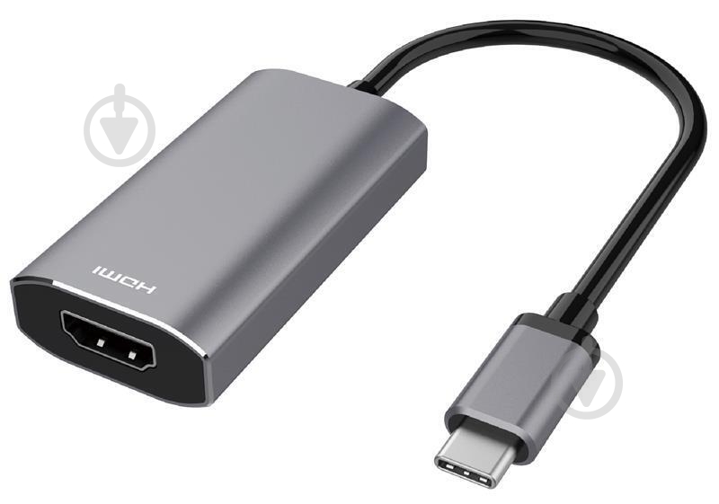 Адаптер 2E USB-C - HDMI 2.1 0,21 м серый (2E-W1409) - фото 1