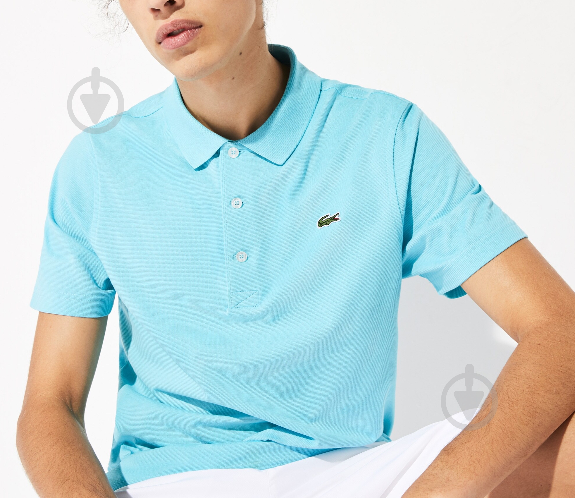 Поло Lacoste L1230HNP р.S голубой - фото 2
