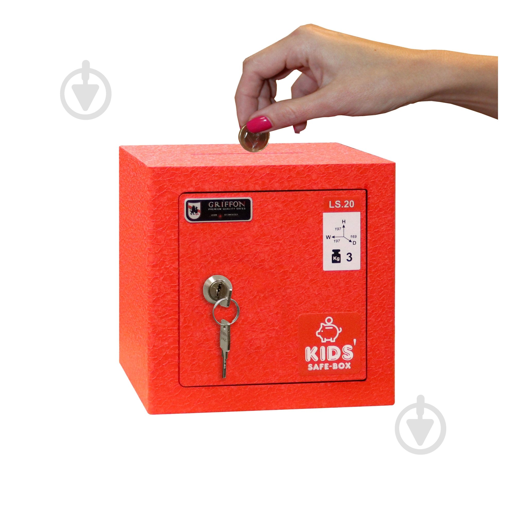 Сейф мебельный Griffon LS.20.K RED - фото 6