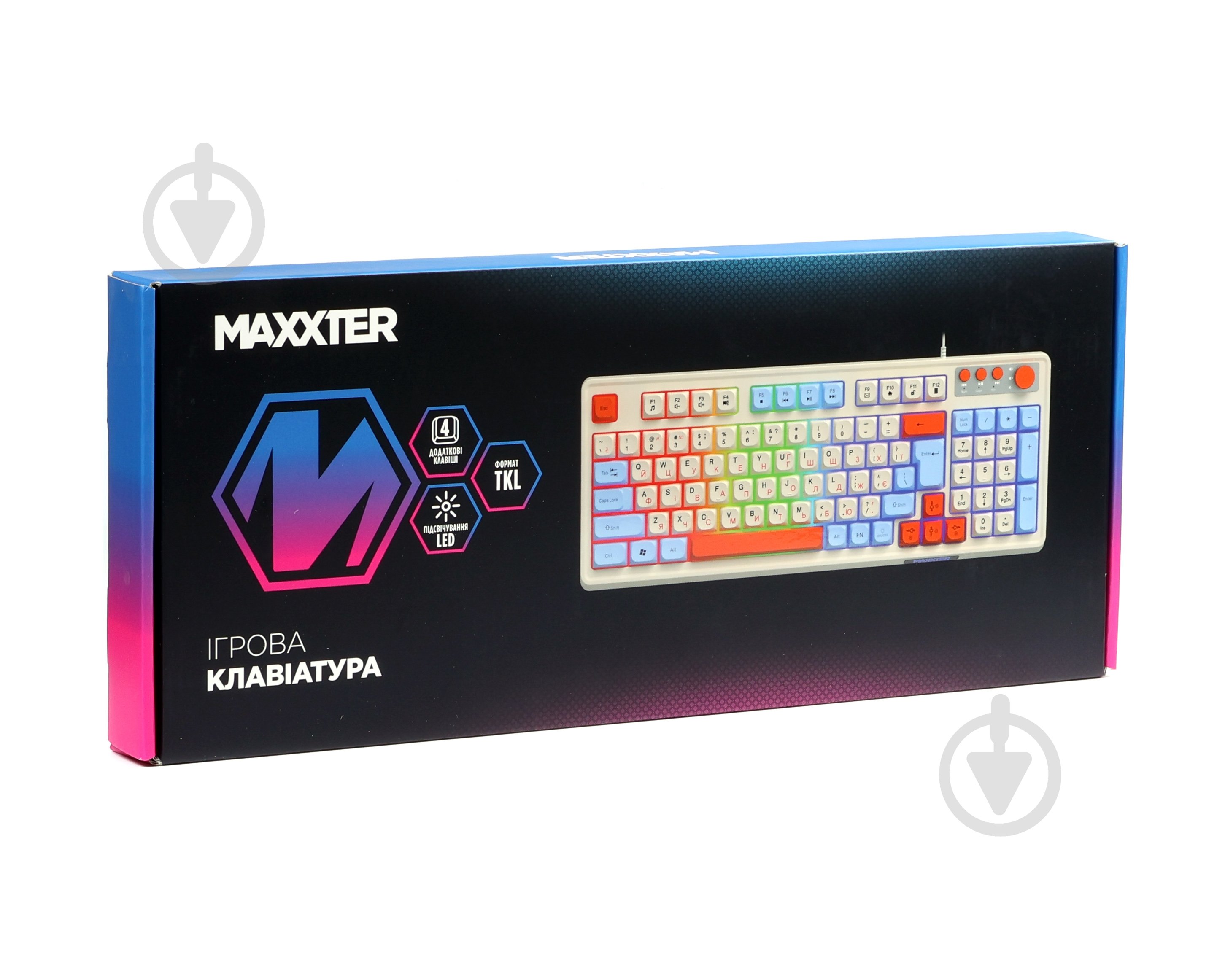 Клавіатура ігрова Maxxter (KBG-3C01-UA) підсвічування white - фото 5