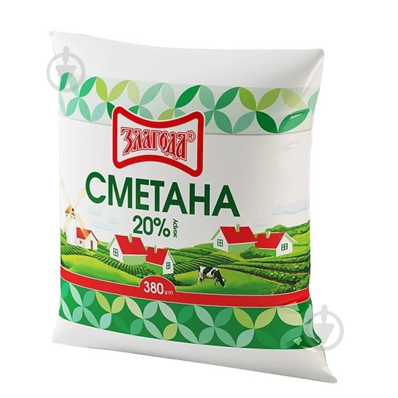 Сметана ТМ Злагода 20% 380 г - фото 1