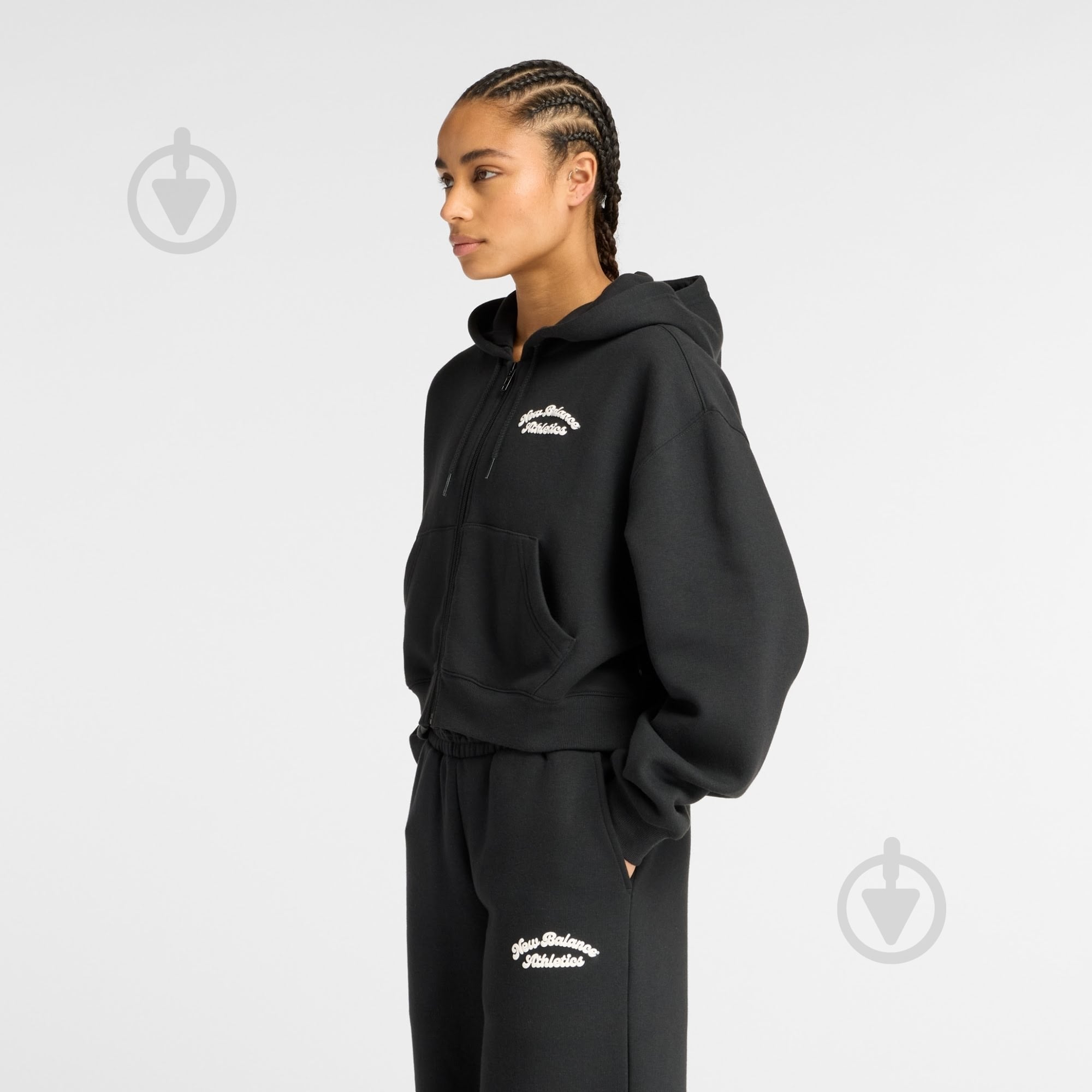 Джемпер New Balance LINEAR FULL ZIP WJ53509-BK р.M черный - фото 3