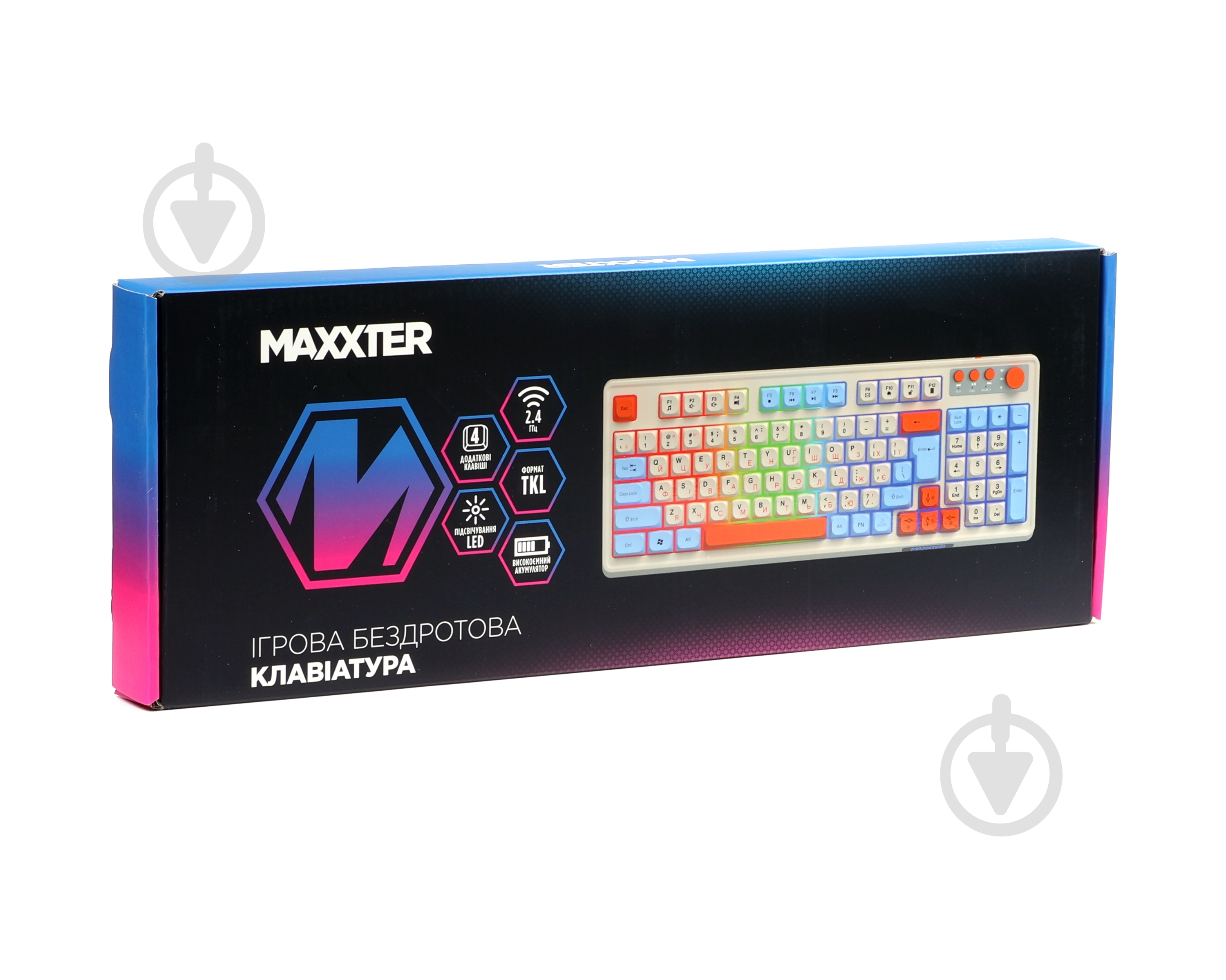 Клавіатура бездротова Maxxter (KBGW-3C01-UA) LED підсвічування white - фото 5