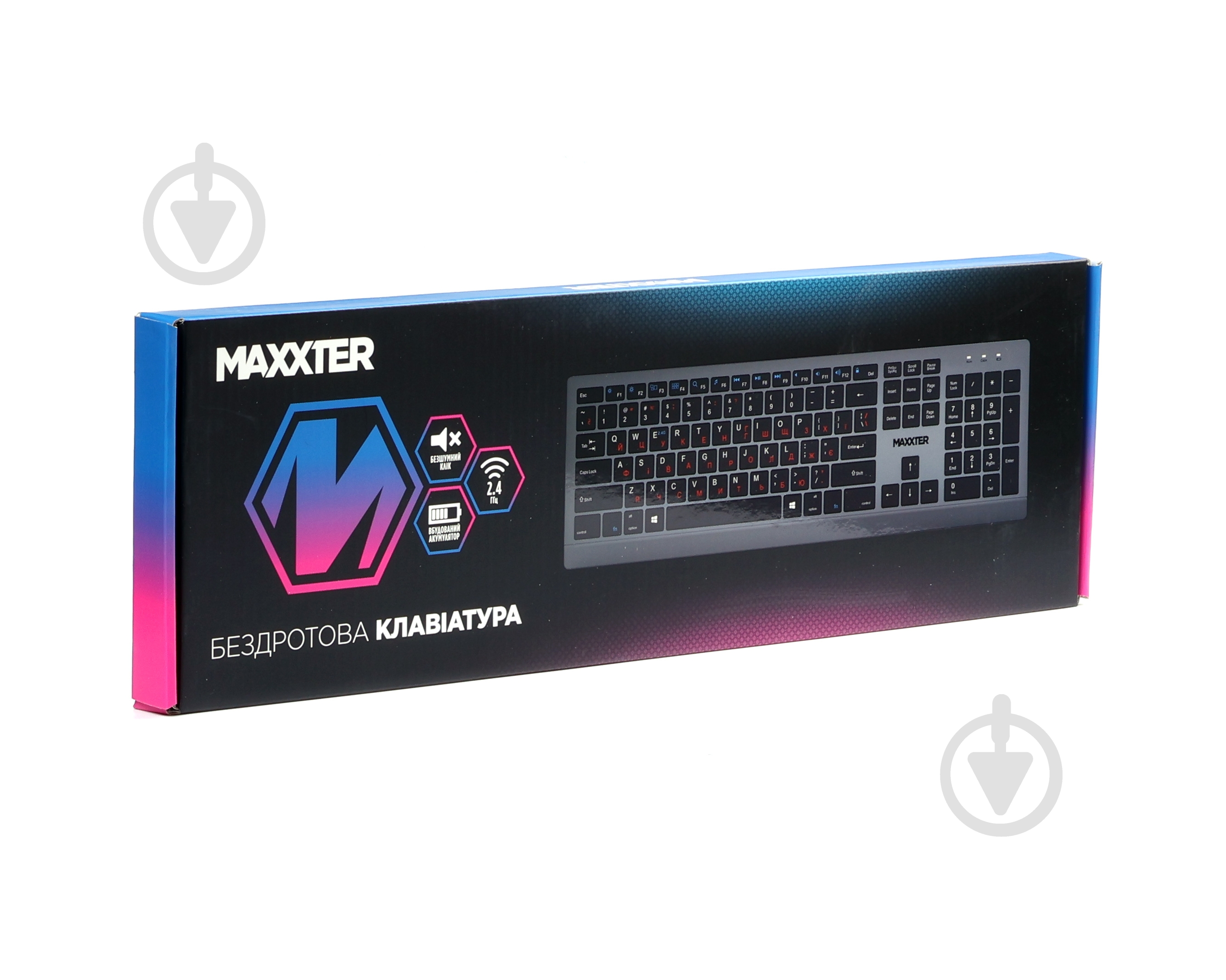 Клавіатура бездротова Maxxter (KBW-01G-UA) з акумулятором, безшумна grey - фото 5