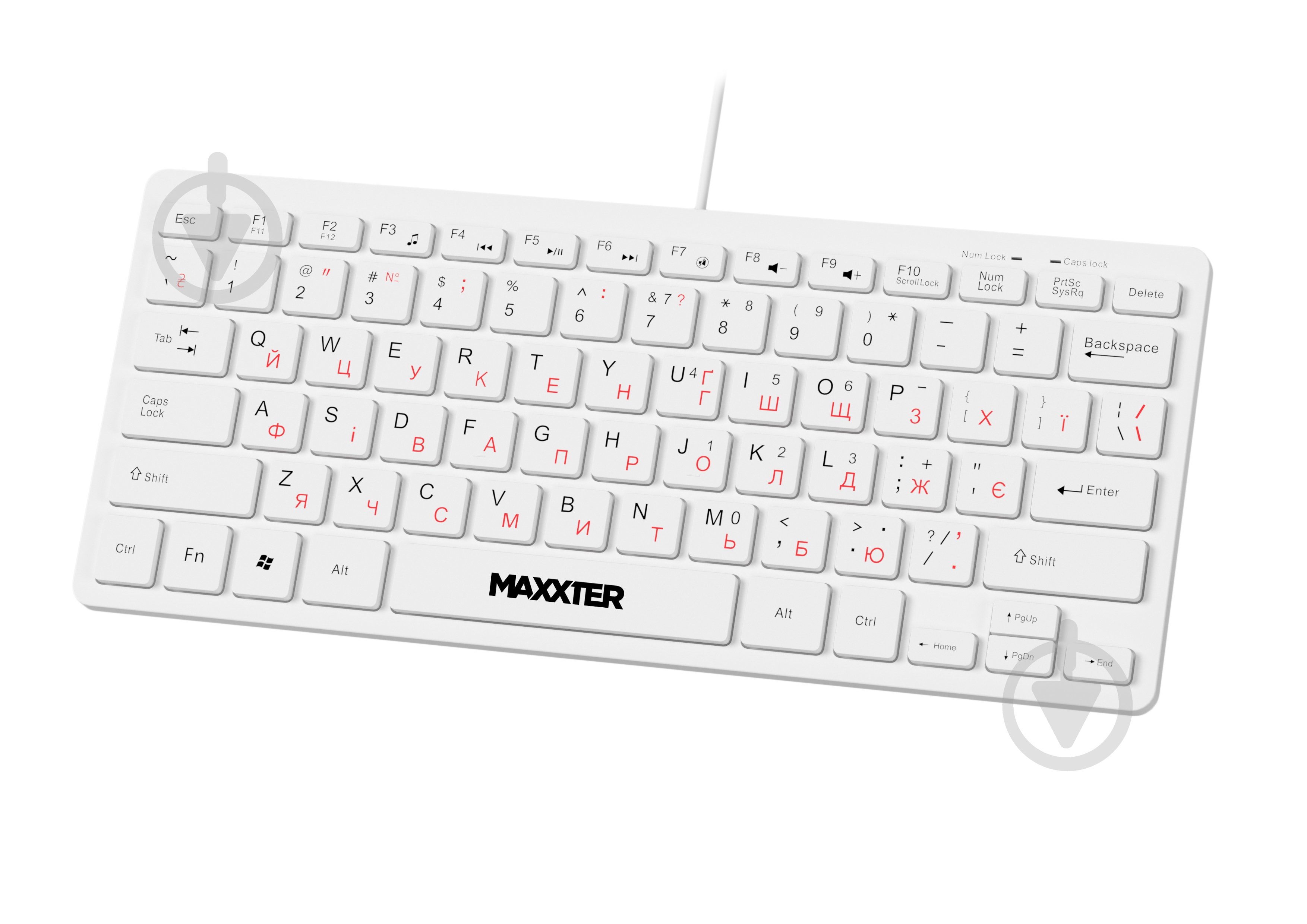 Клавіатура Maxxter (KBM-C01W-UA) вологозахищена white - фото 2