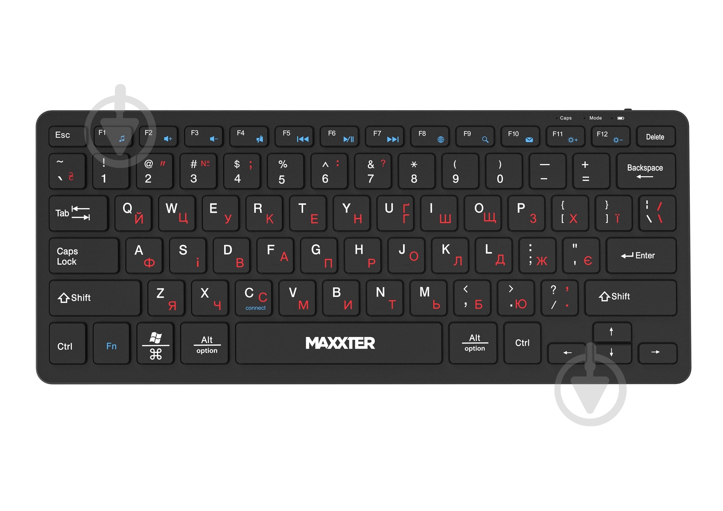Клавіатура бездротова Maxxter (KBW-C01B-UA) с аккумулятором, бесшумная black - фото 1