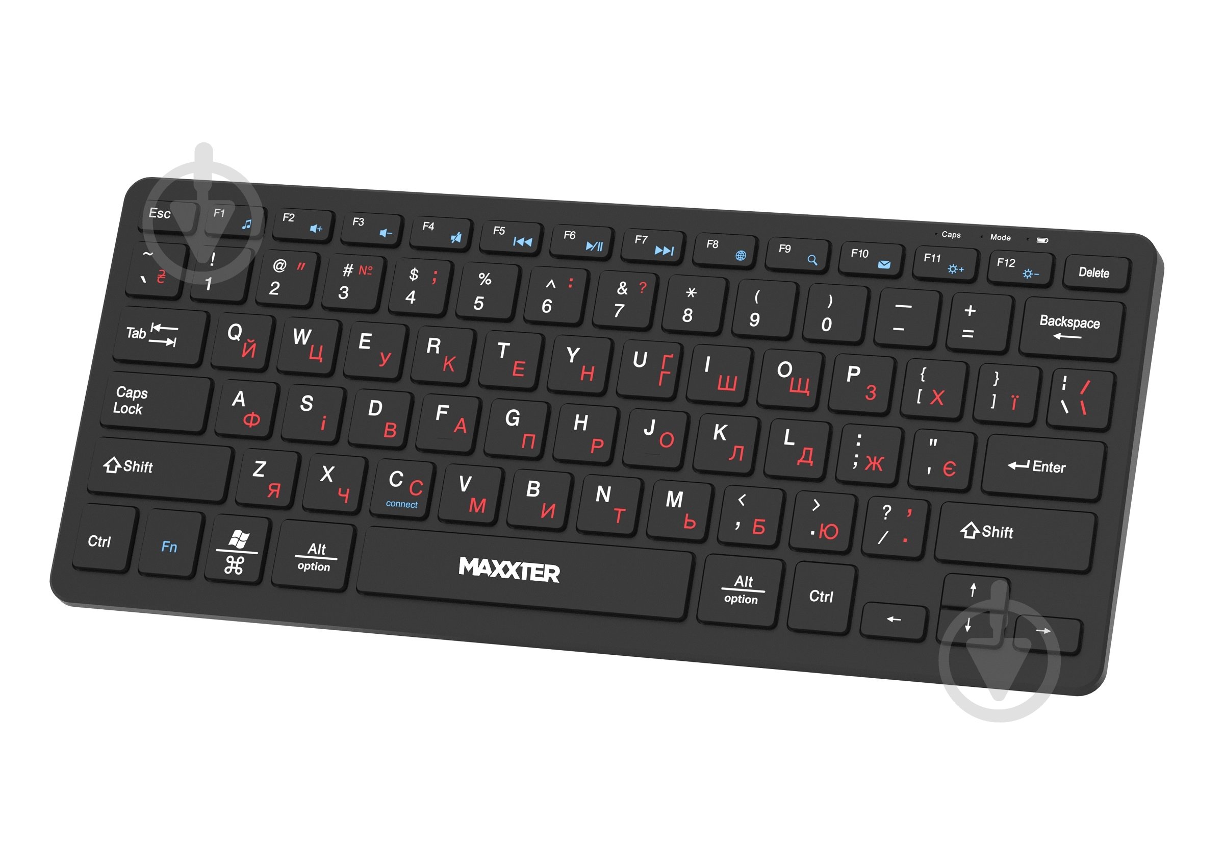 Клавіатура бездротова Maxxter (KBW-C01B-UA) с аккумулятором, бесшумная black - фото 2