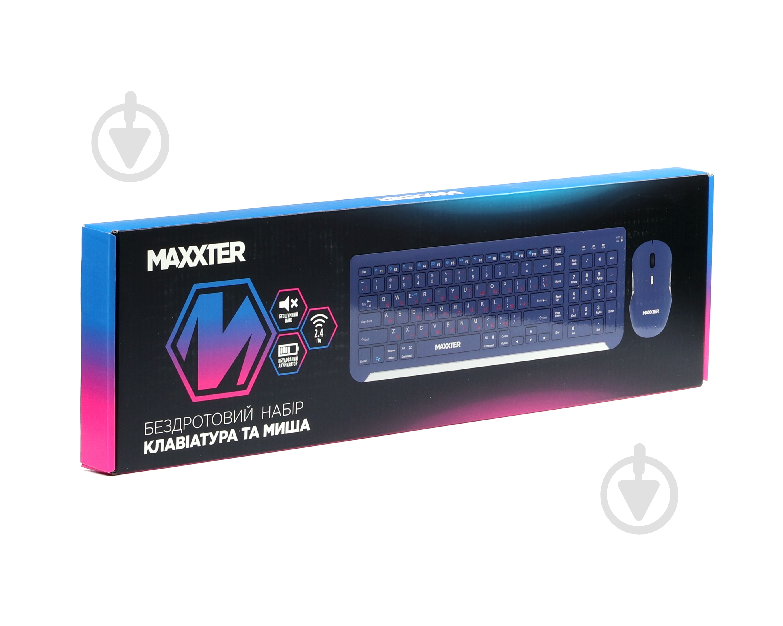 Комплект клавіатура та миша Maxxter (KMS-WCM-01BL-UA) з акумуляторами, безшумний blue - фото 5