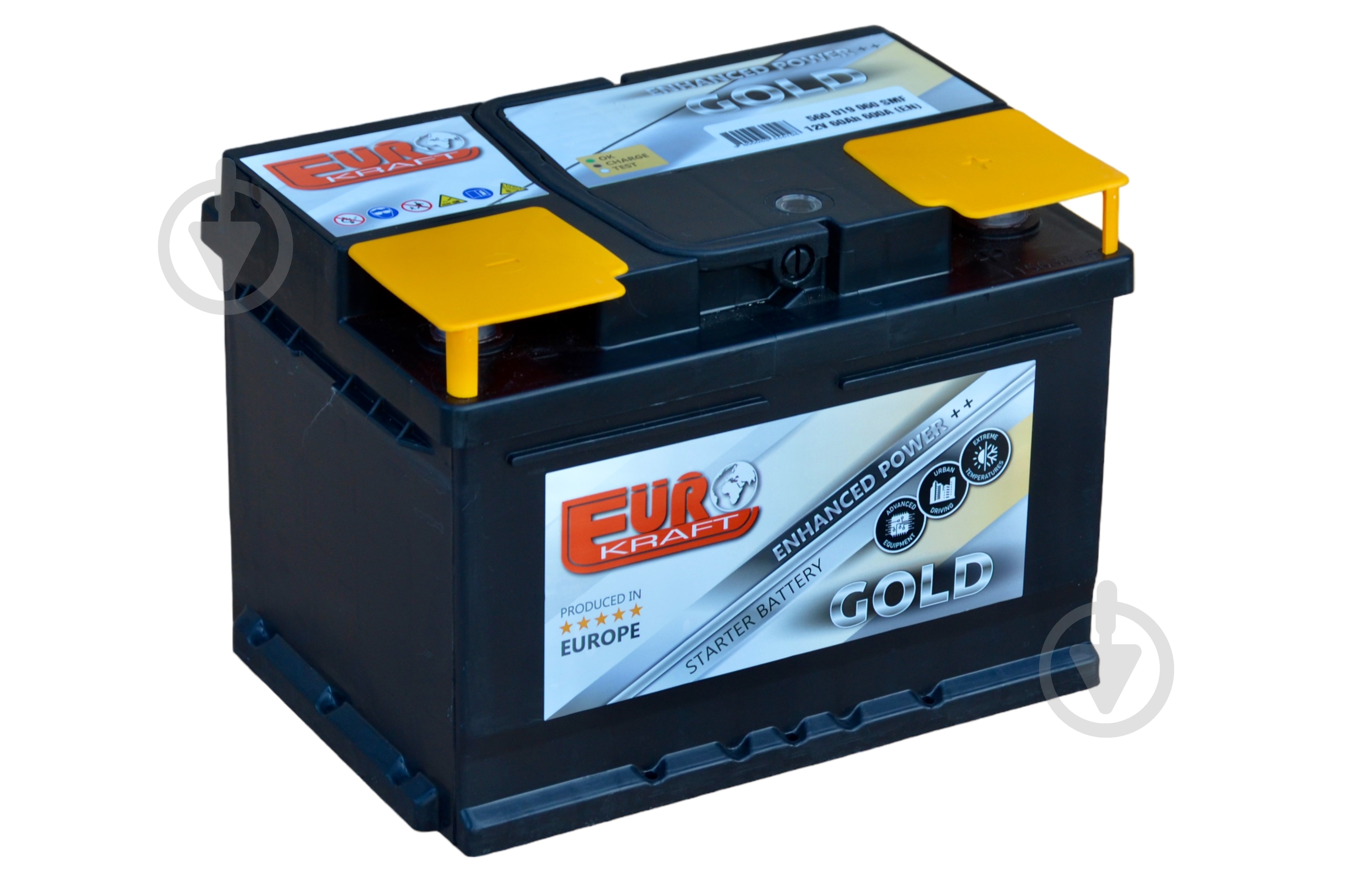 Аккумулятор автомобильный Monbat 60Ah 600A 12V «+» справа - фото 1