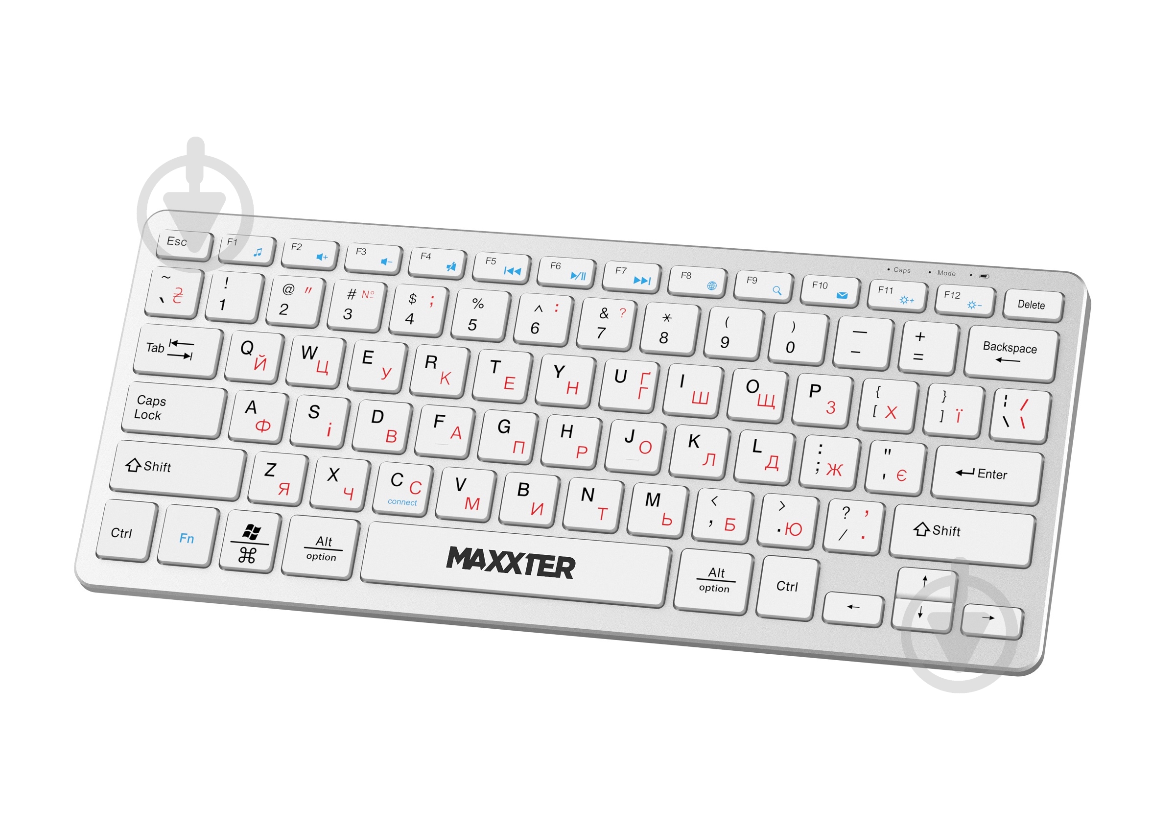 Клавіатура Maxxter (KBW-C01S-UA) з акумулятором, безшумна white - фото 2