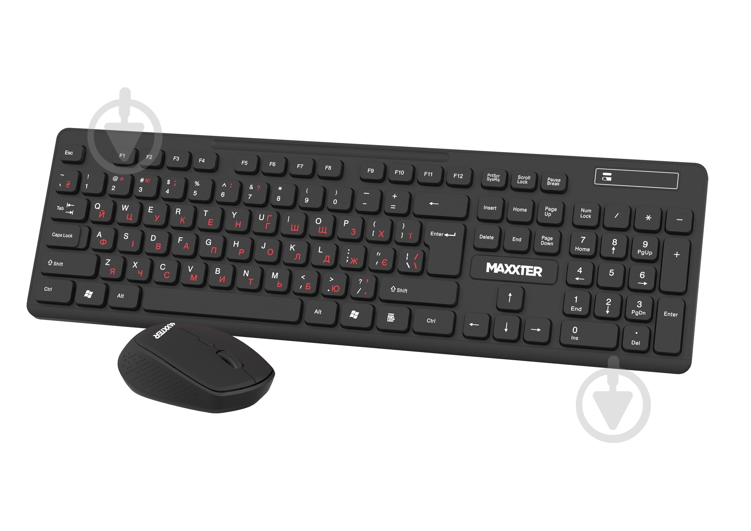 Комплект клавіатура та миша Maxxter (KMS-WCM-02B-UA) бездротовий black - фото 2