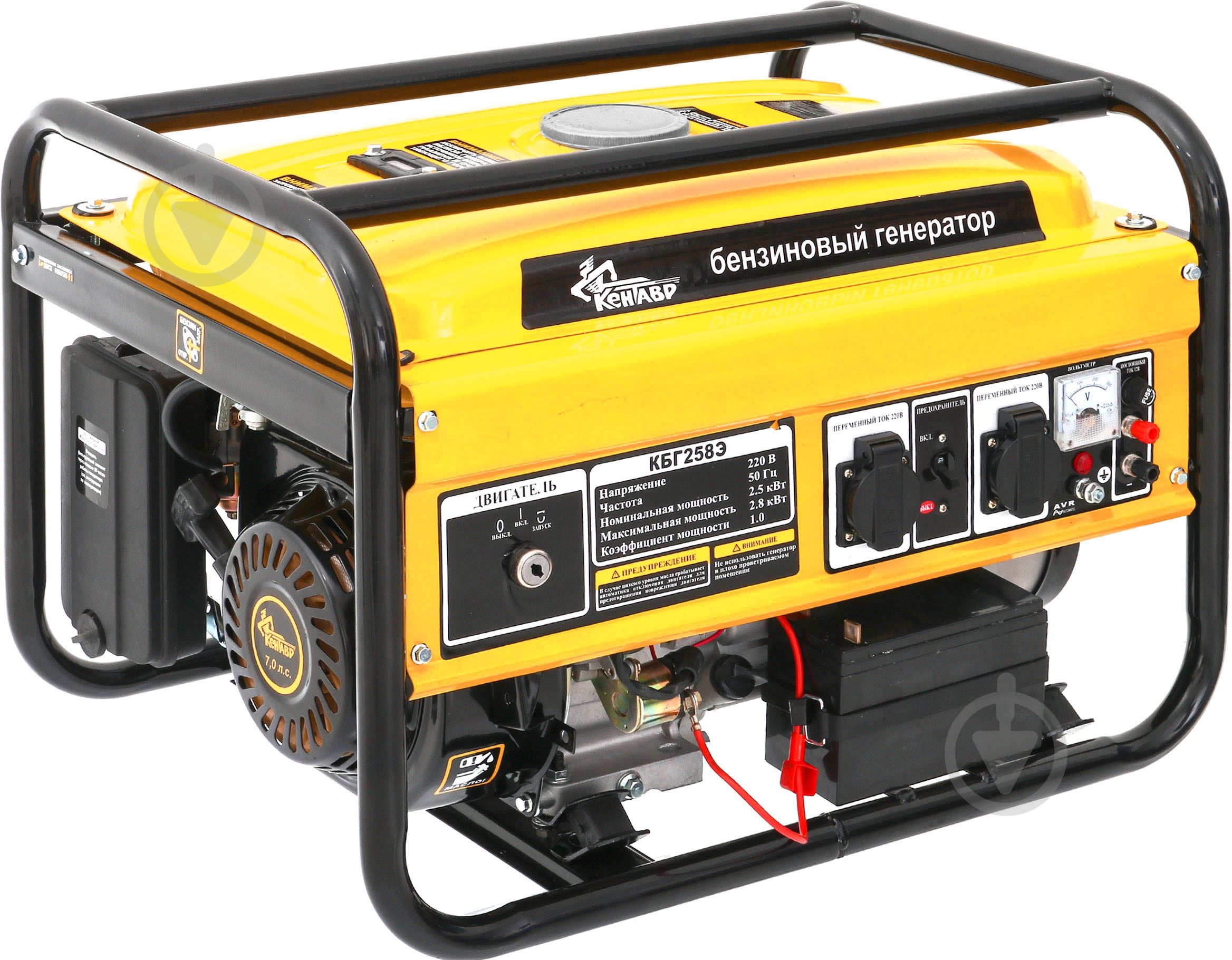 Генератор бензиновый Кентавр 2,5 кВт / 2,8 кВт 220 В КБГ258Э - фото 1 Генератор бензиновый Кентавр 2,5 кВт / 2,8 кВт 220 В КБГ258Э - фото 1