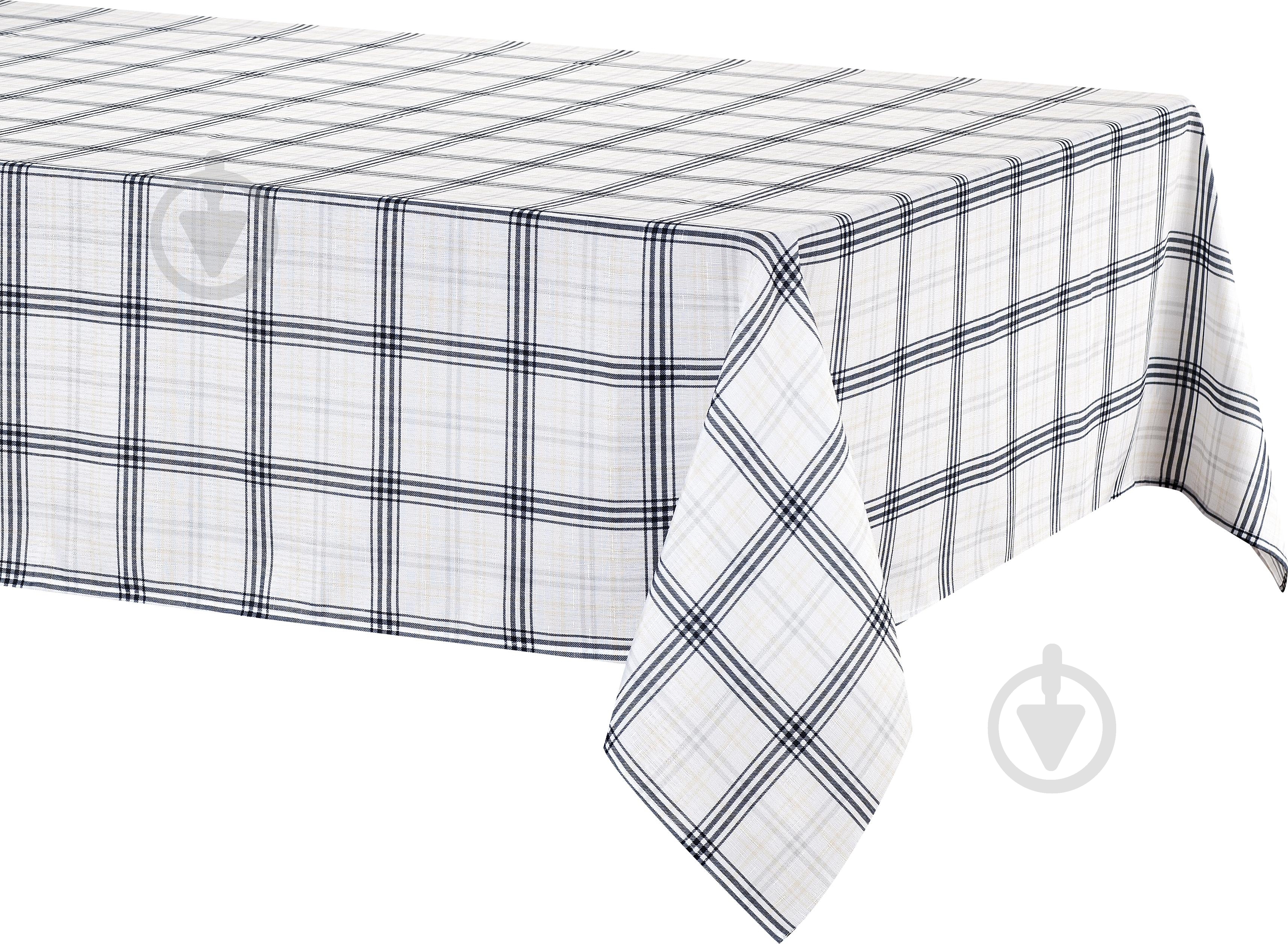 Скатерть Grid 140x280 см белый с черным Luna - фото 1