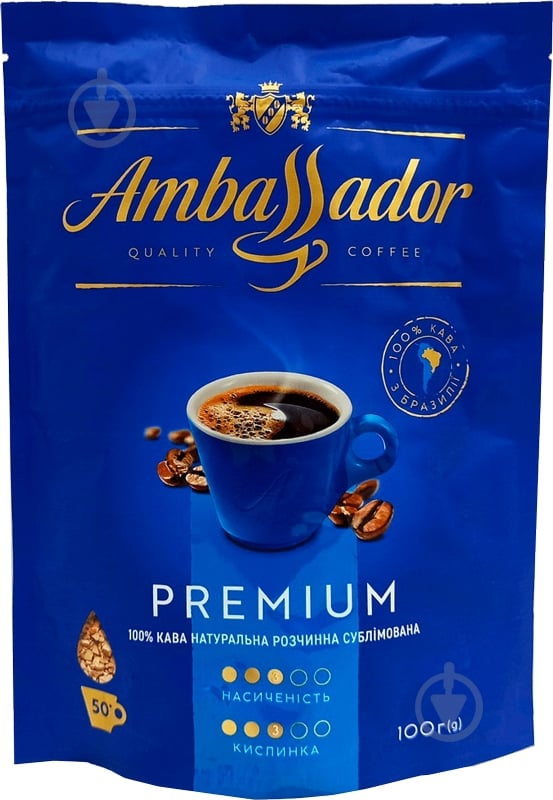 Кофе растворимый Ambassador Premium пакет 100 г - фото 1