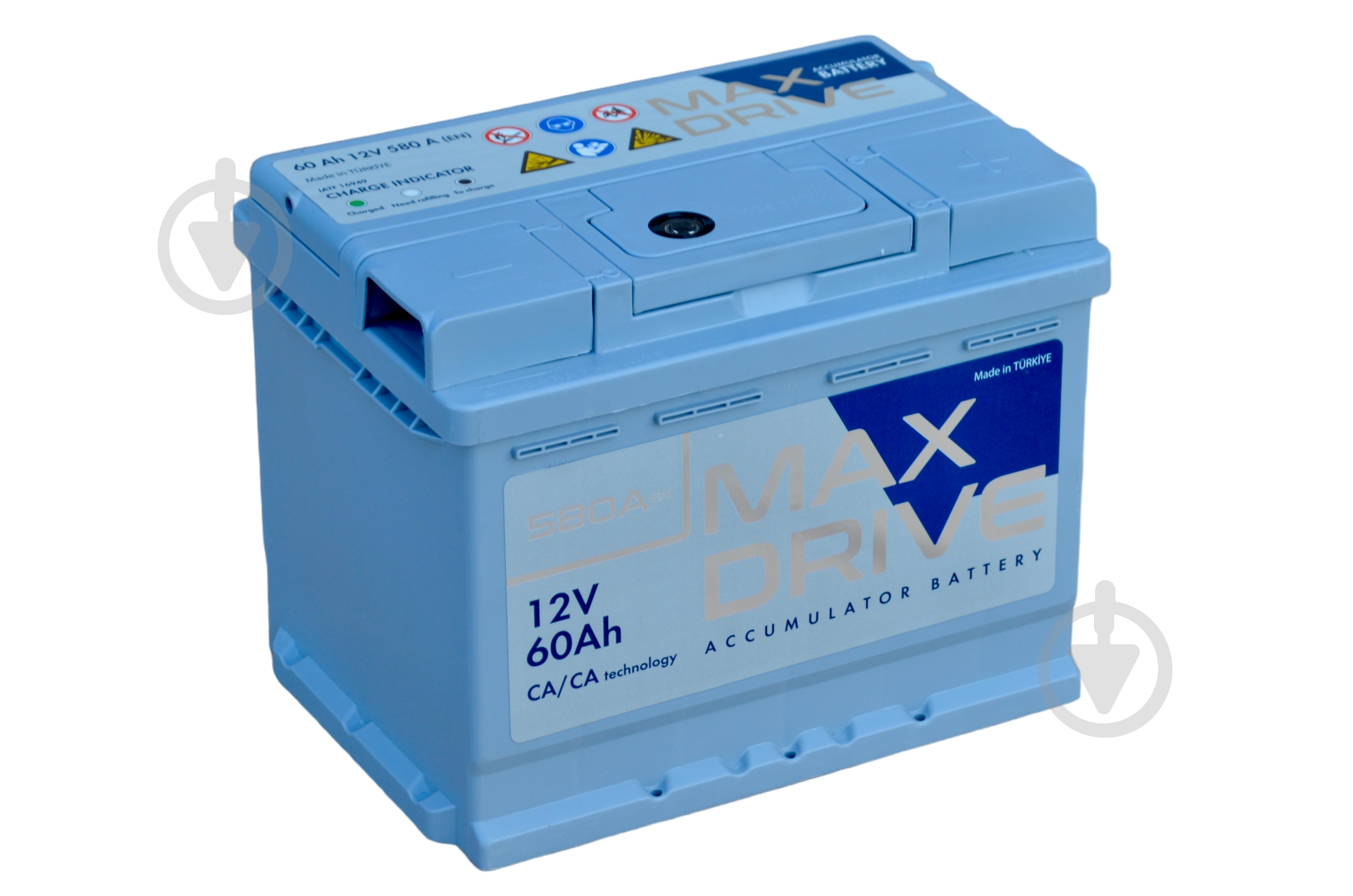 Аккумулятор автомобильный MAX DRIVE 60Ah 580A 12V «+» справа - фото 1