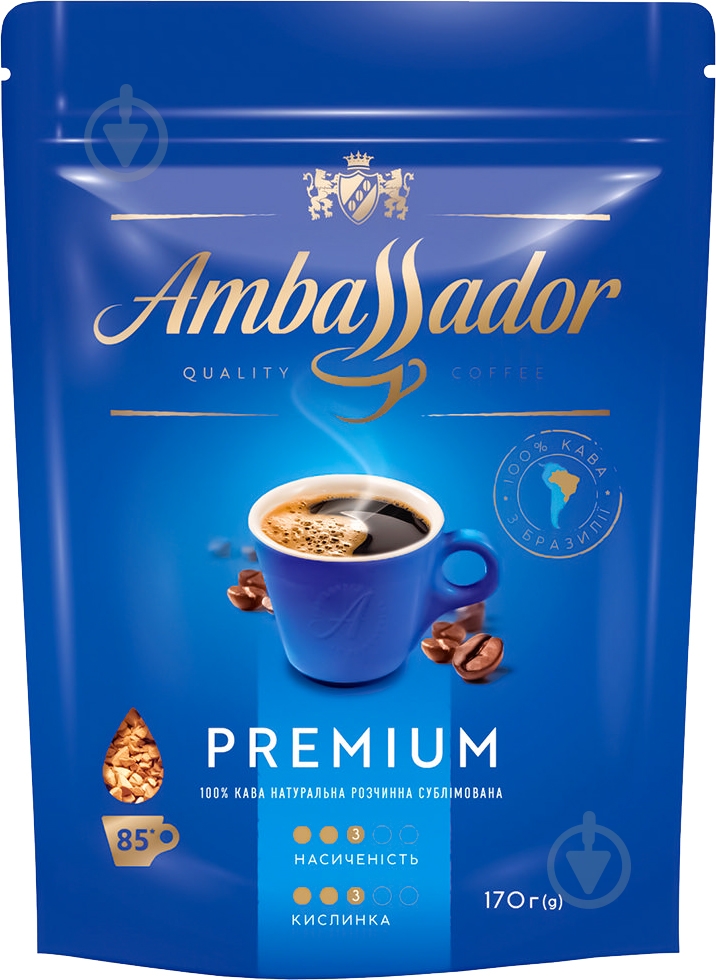Кофе растворимый Ambassador Premium пакет 170 г - фото 1