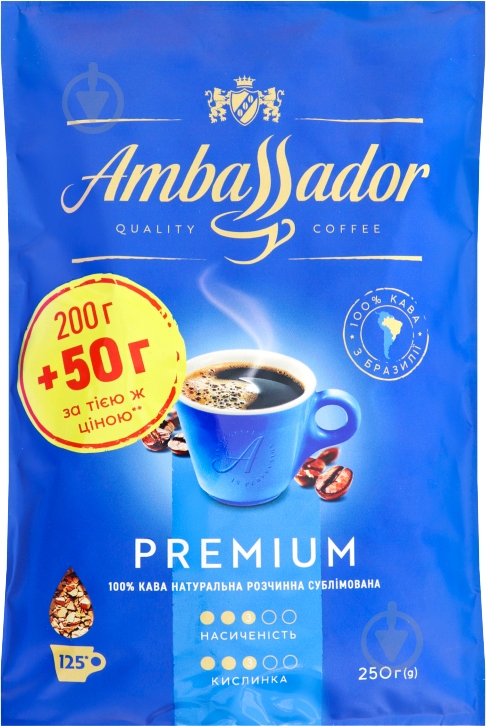 Кофе растворимый Ambassador Premium пакет 250 г - фото 1