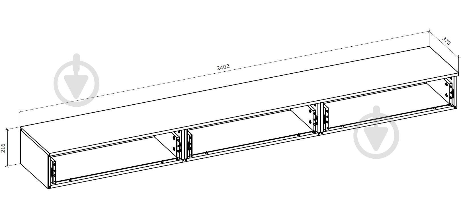 УЦЕНКА! Тумба под ТВ Грейд Флекс 2402x216x370 мм дуб артизан (УЦ №2894) - фото 2