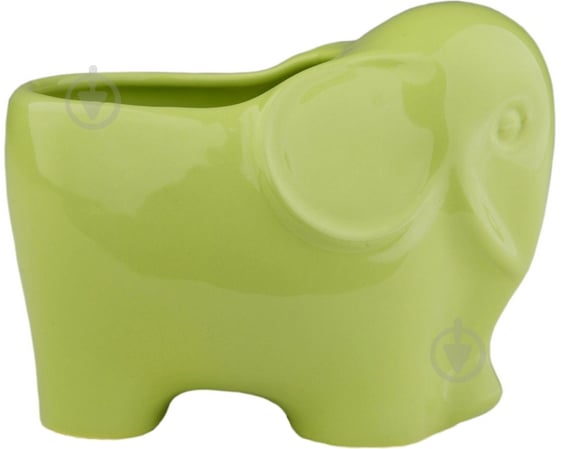 Кашпо керамічне Eterna 3106-11 слоненя фігурний зелений - фото 1 Кашпо керамічне Eterna 3106-11 слоненя фігурний зелений - фото 1