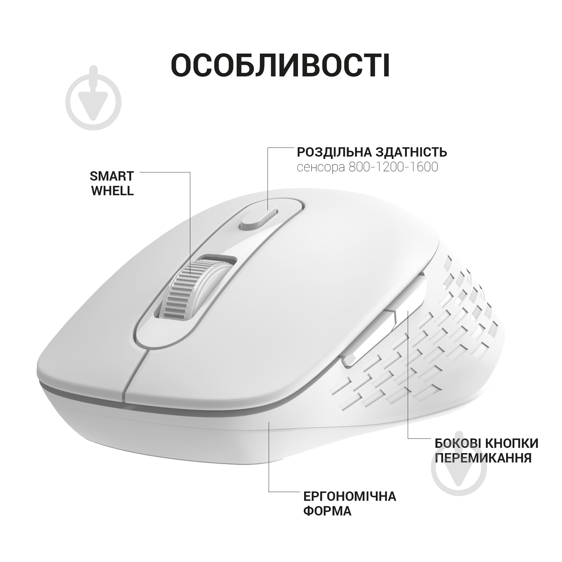 Мишка OfficePro Silent Click Wireless white (M230W) - фото 8