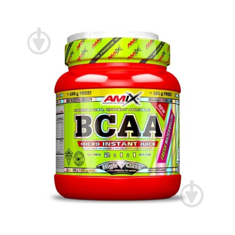 Аминокислотная смесь AMIX BCAA Micro Instant Juice вишня 500 г 50 порц. - фото 1