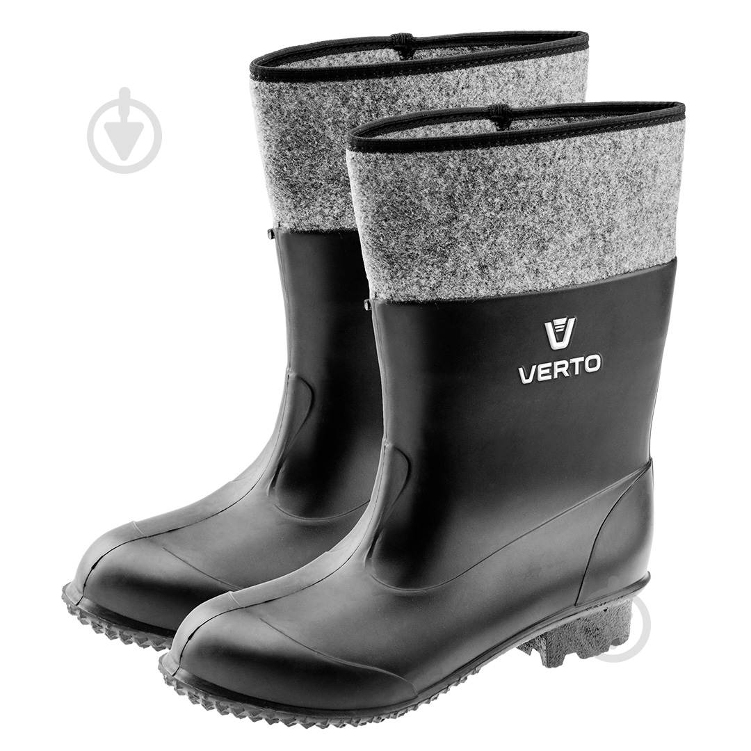 Сапоги резиновые Verto р.45 15G906 черный с серым - фото 1 Сапоги резиновые Verto р.45 15G906 черный с серым - фото 1