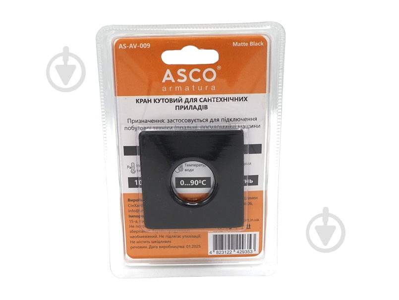 Кран угловой ASCO 1/2"х1/2" для сантехприборов Matte Black AS-AV-009 - фото 5 Кран угловой ASCO 1/2"х1/2" для сантехприборов Matte Black AS-AV-009 - фото 5